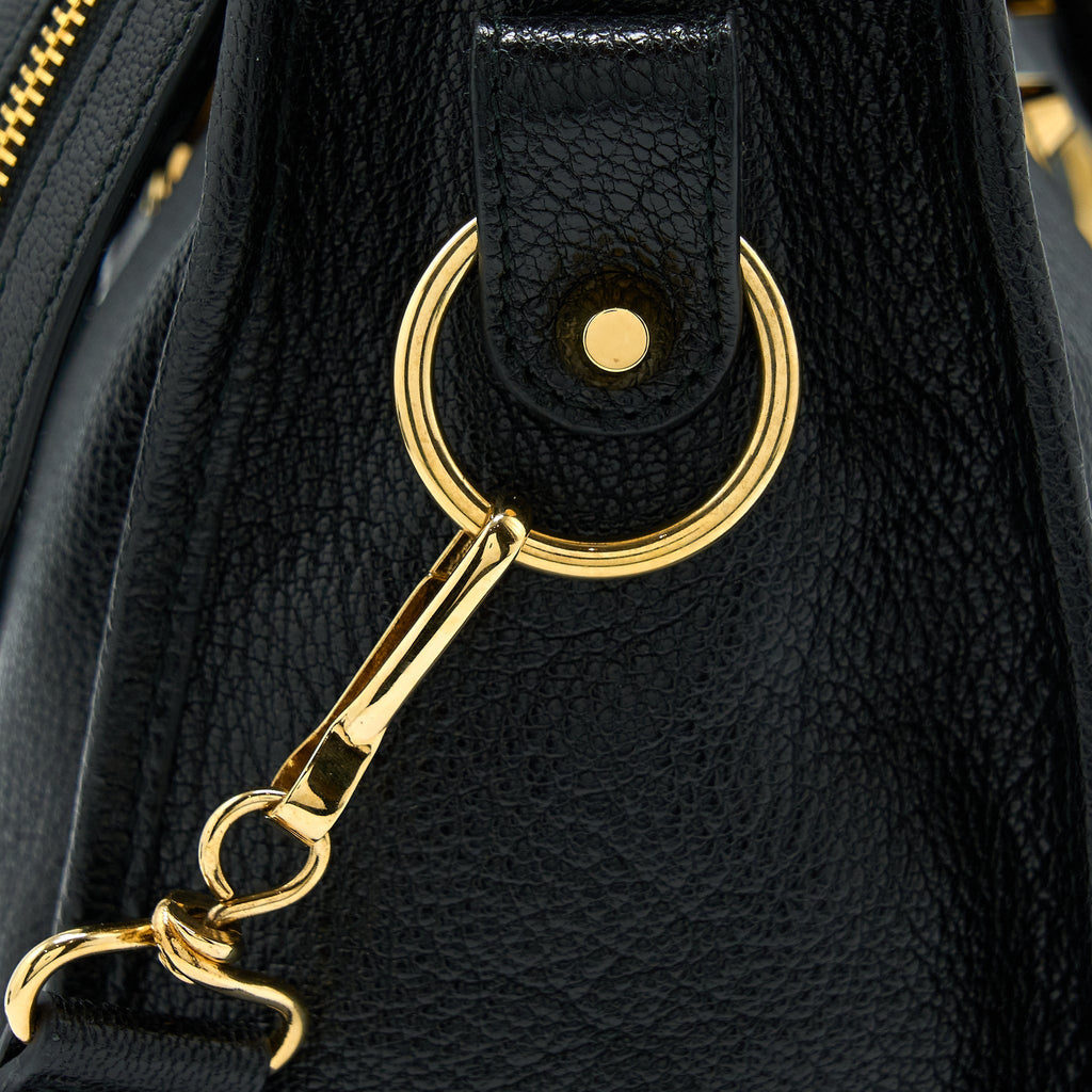 BALENCIAGA EDGED CITY BAG GOATSKIN BLACK GHW