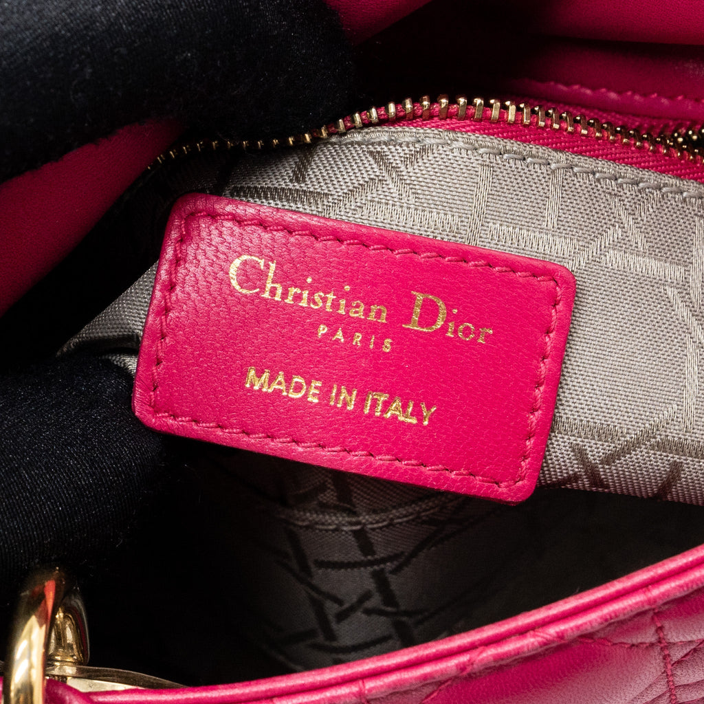 DIOR MINI LADY DIOR LAMBSKIN PINK GHW