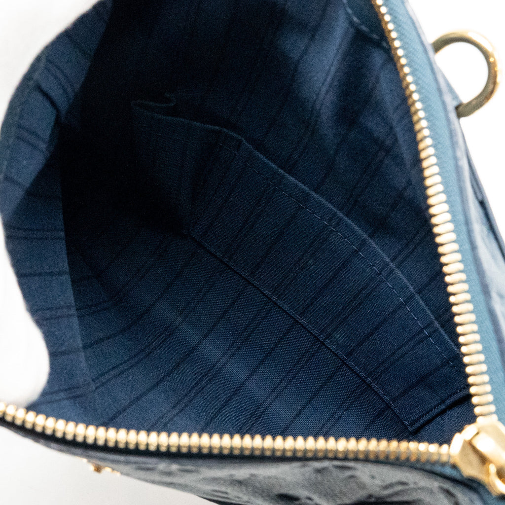 LOUIS VUITTON PETILLANTE CLUTCH MONOGRAM EMPREINTE LEATHER DARK BLUE GHW