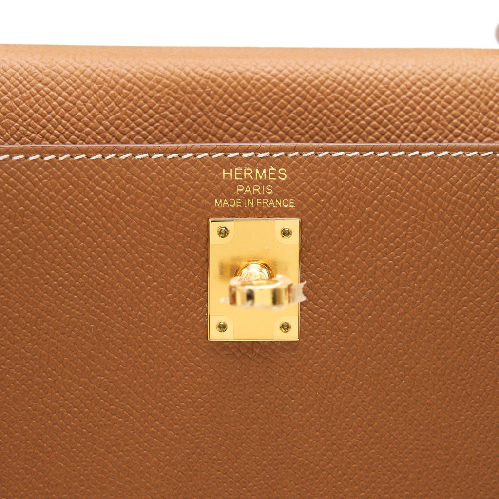 HERMES KELLY 25 SELLIER 37 GOLD WITH GHW
