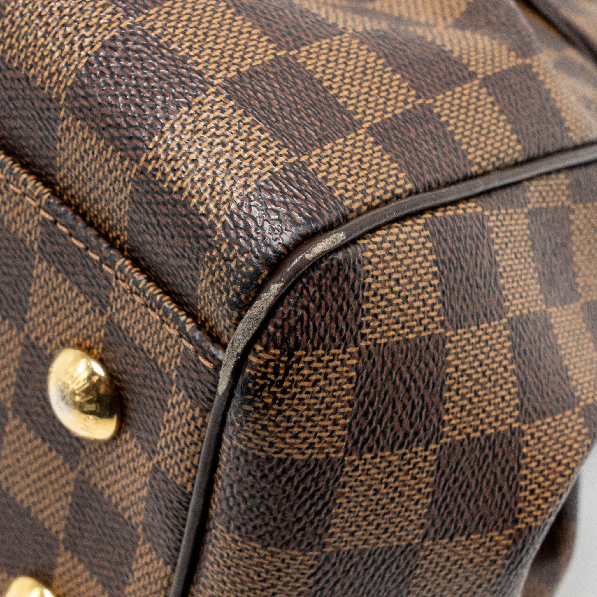 LOUIS VUITTON TREVI PM TOTE BAG DAMIER EBENE CANVAS GHW
