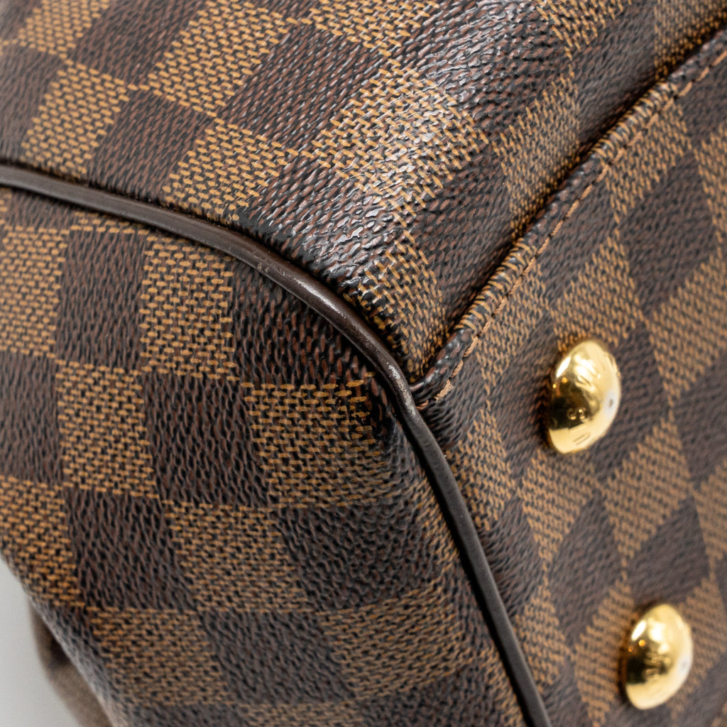 LOUIS VUITTON TREVI PM TOTE BAG DAMIER EBENE CANVAS GHW