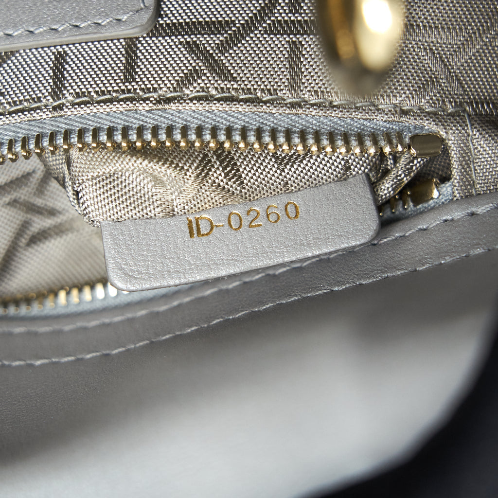 CHRISTIAN DIOR MINI LADY DIOR LIGHT GREY
