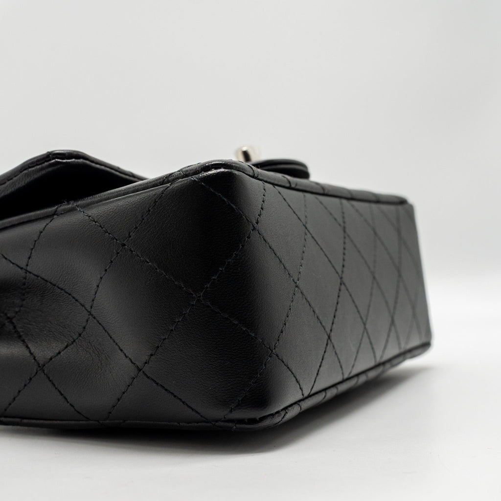 CHANEL MINI RECTANGULAR FLAP BAG LAMBSKIN BLACK SHW (MICROCHIP)