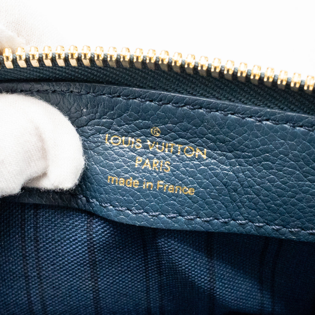 LOUIS VUITTON PETILLANTE CLUTCH MONOGRAM EMPREINTE LEATHER DARK BLUE GHW
