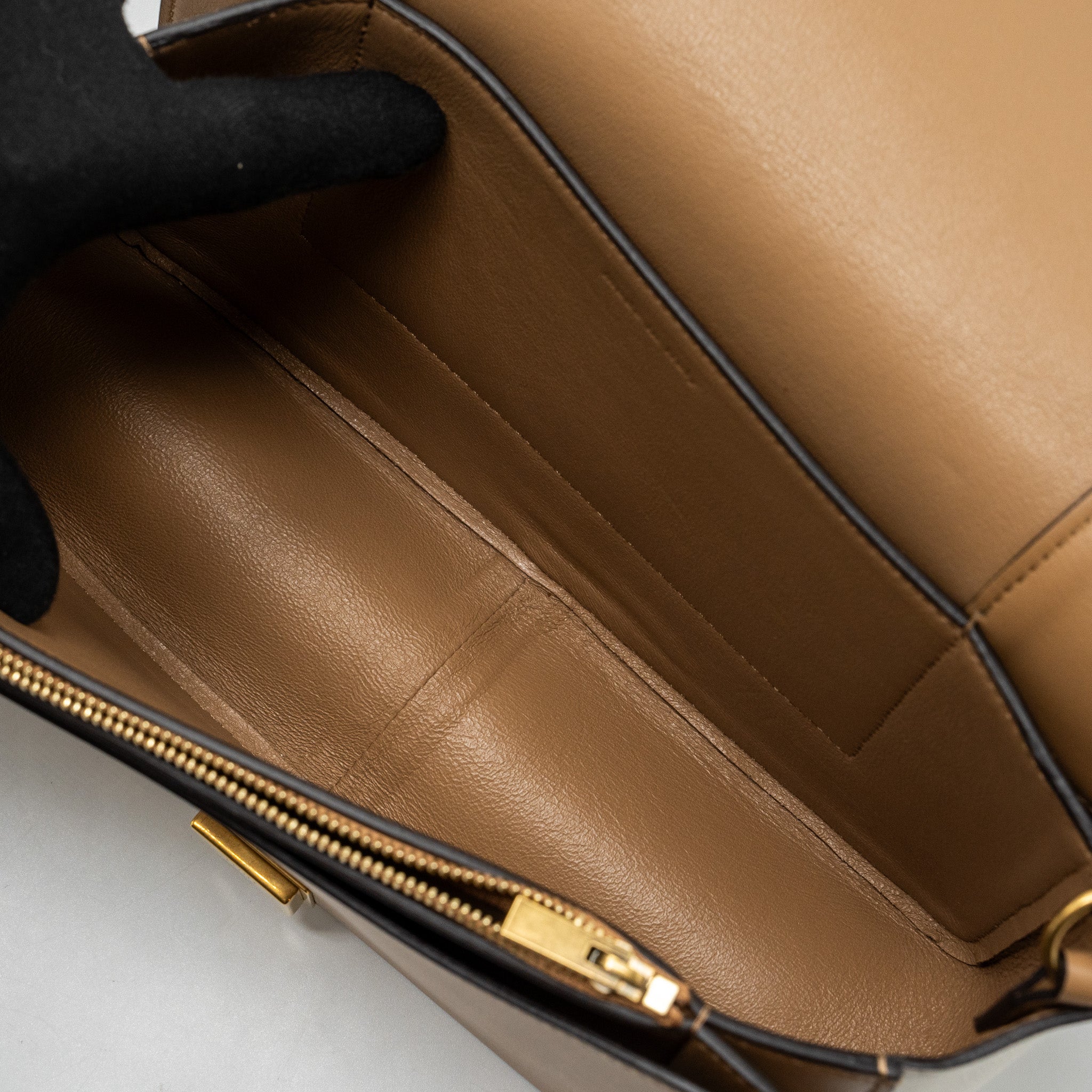 CELINE FRAME BAG CALFSKIN WHITE/BROWN GHW