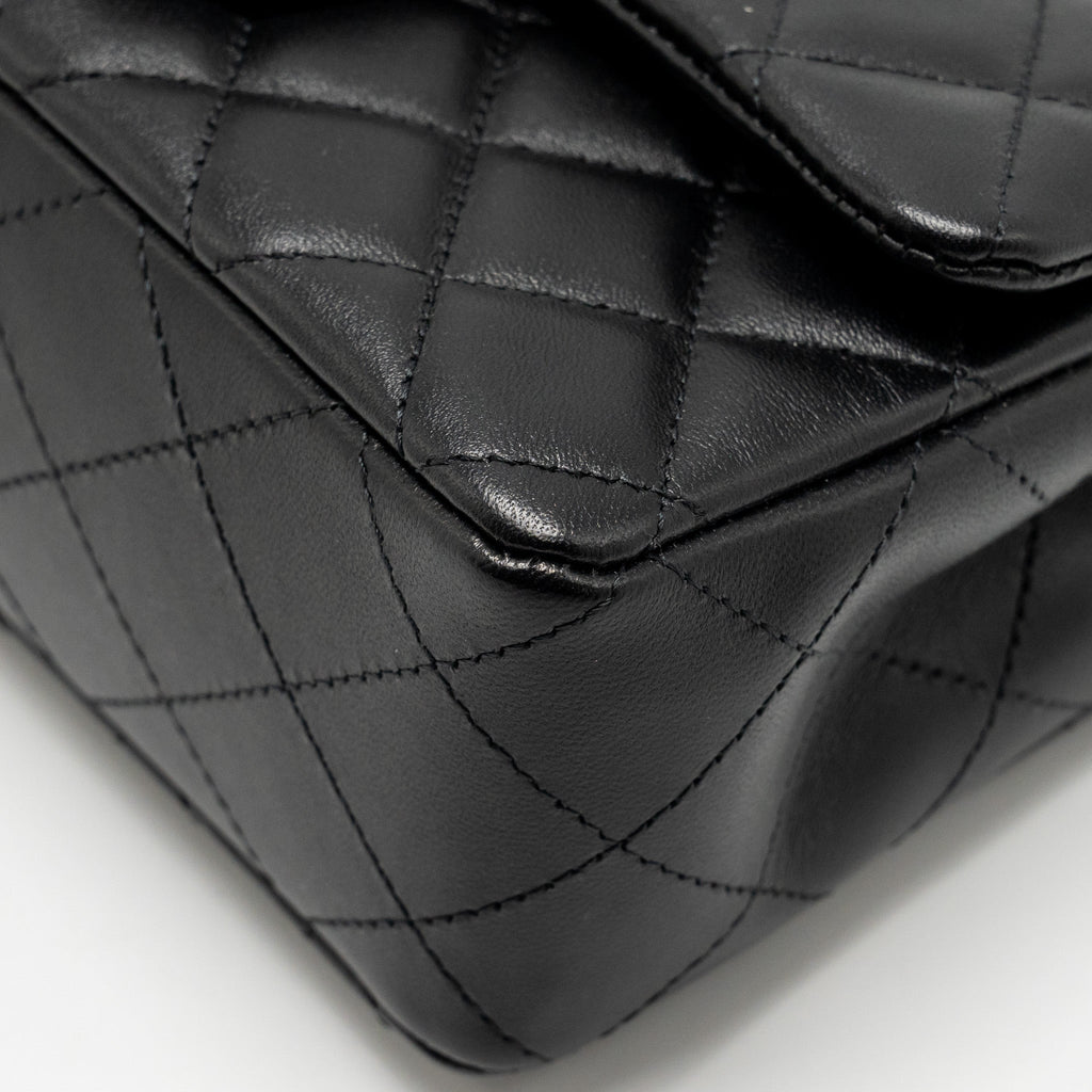 CHANEL MINI RECTANGULAR FLAP BAG LAMBSKIN BLACK SHW (MICROCHIP)