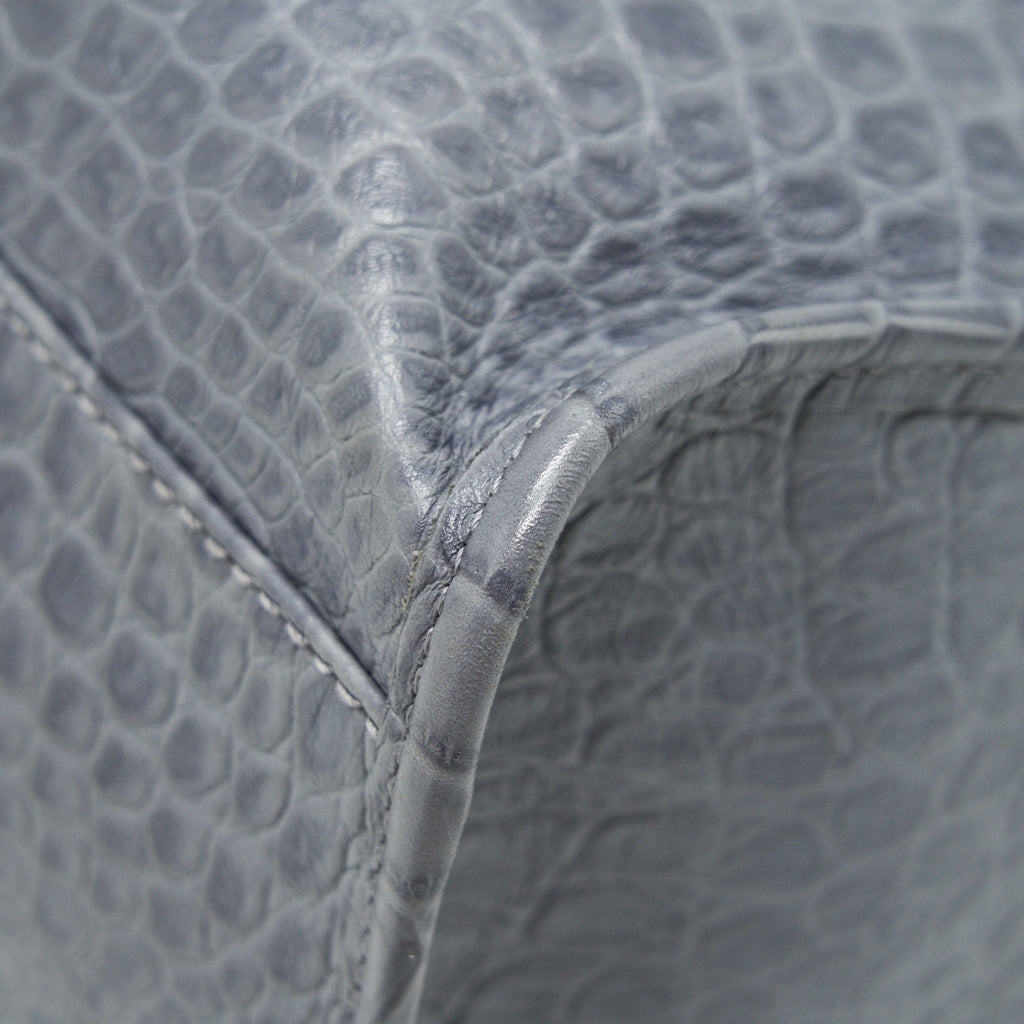 BALENCIAGA MEDIUM EMBOSSED CALFSKIN BAG IN GREY SHW
