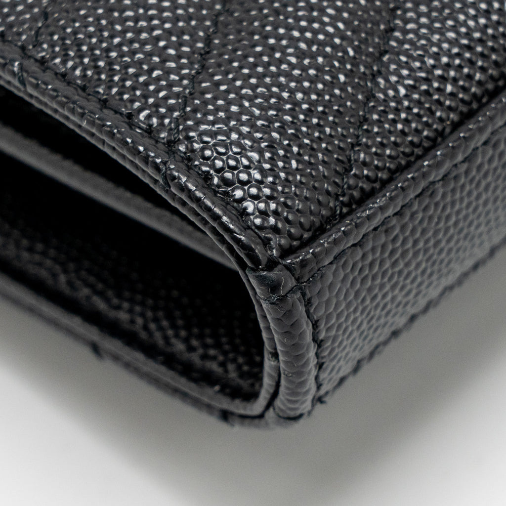 SAINT LAURENT/YSL ENVELOPE CHAIN WALLET CALFSKIN BLACK SHW