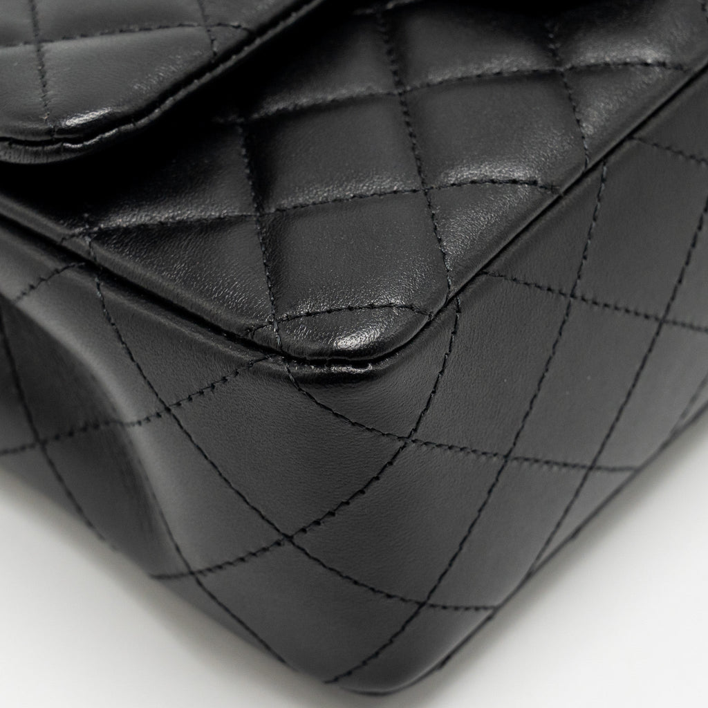 CHANEL MINI RECTANGULAR FLAP BAG LAMBSKIN BLACK SHW (MICROCHIP)