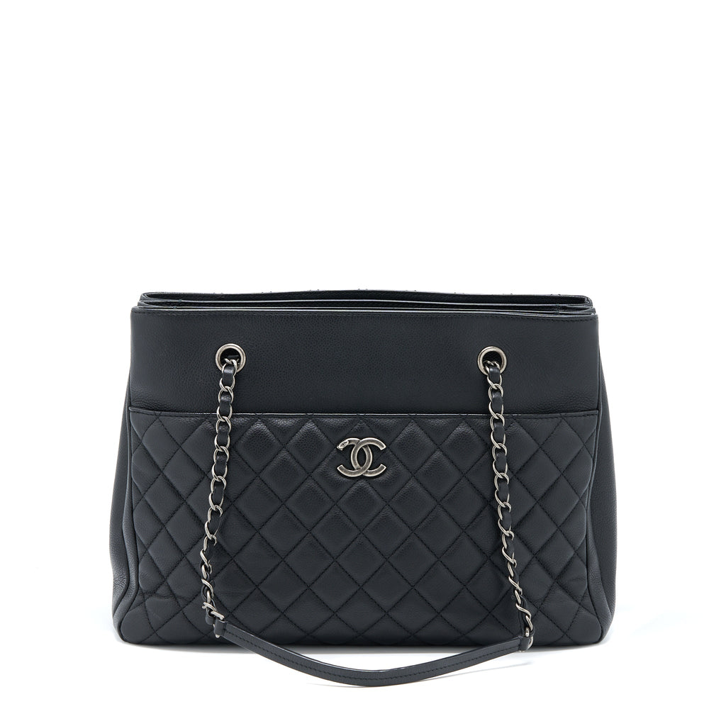 CHANEL URBAN COMPANION TOTE BAG CAVIAR BLACK RUTHENIUM HARDWARE