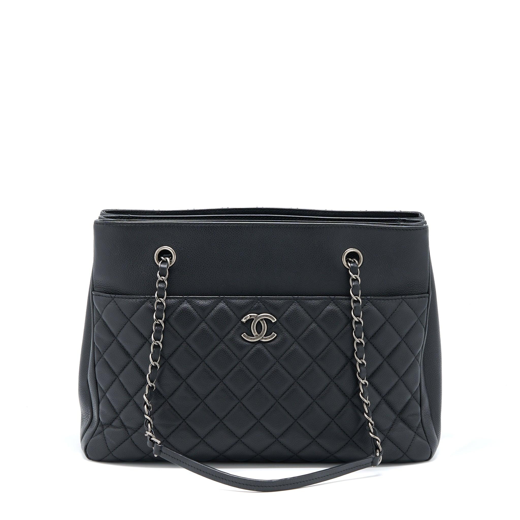 CHANEL URBAN COMPANION TOTE BAG CAVIAR BLACK RUTHENIUM HARDWARE