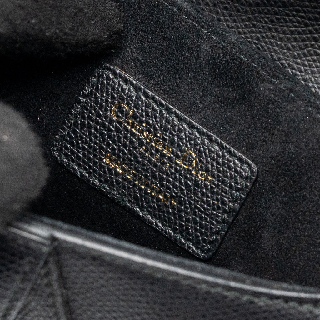 DIOR MINI SADDLE BAG GRAINED CALFSKIN BLACK GHW