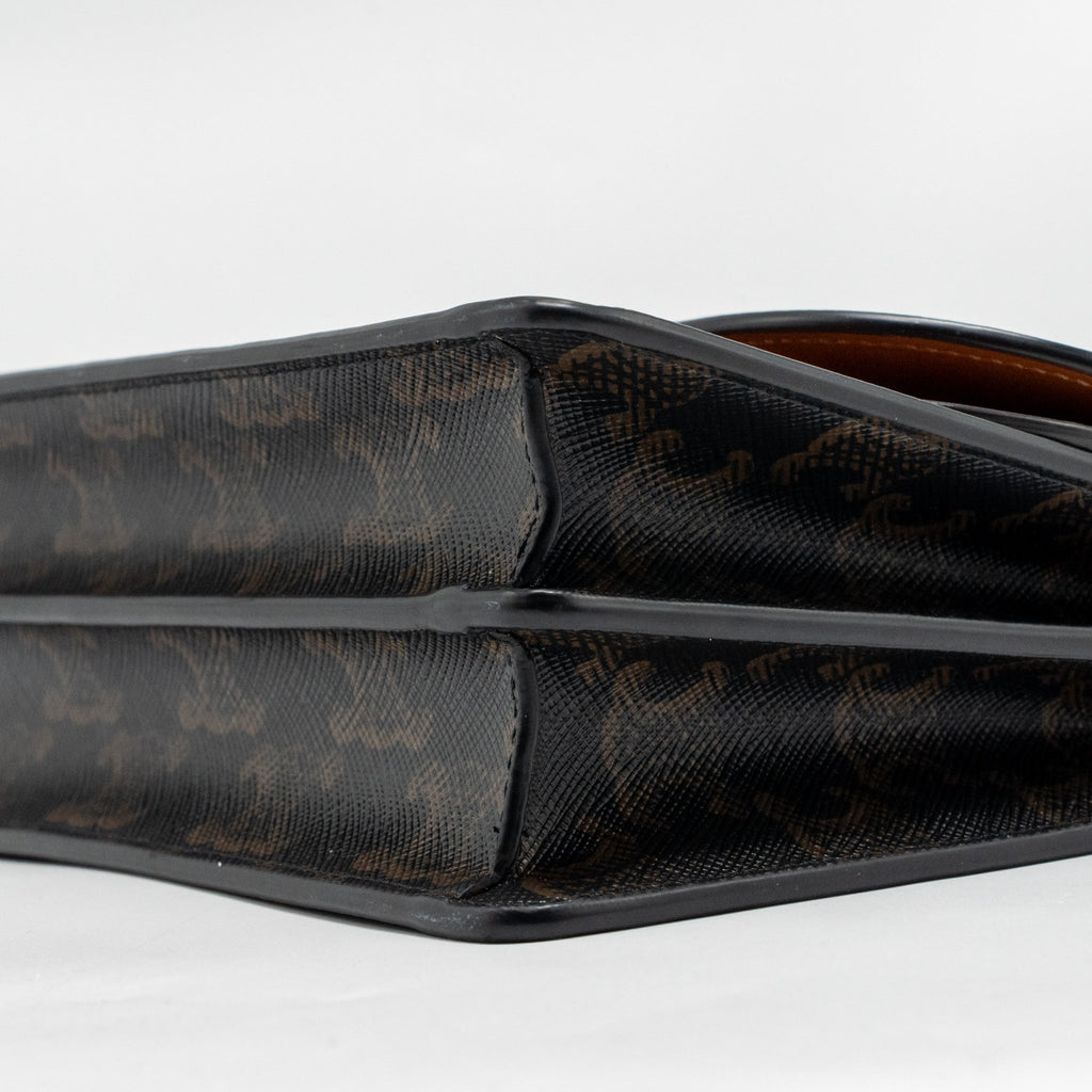 CELINE WALLET ON STRAP TRIOMPHE CANVAS / SMOOTH LAMBSKIN TAN GHW