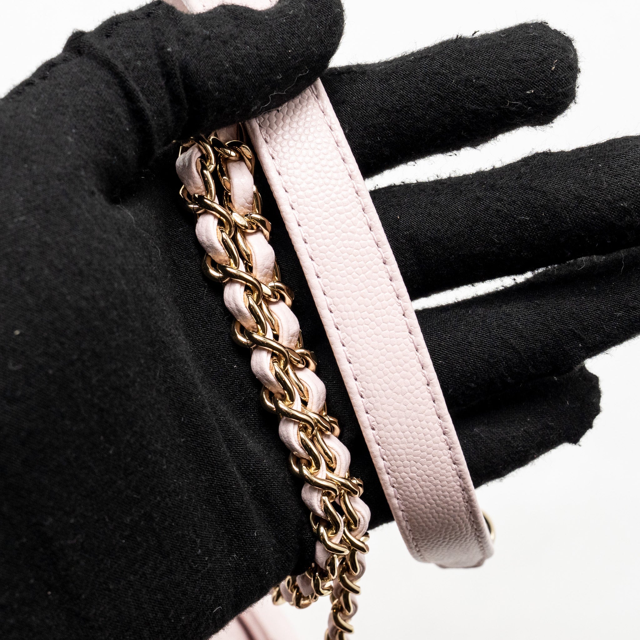 CHANEL SMALL COCO HANDLE CAVIAR LIGHT PINK LGHW (MICROCHIP)