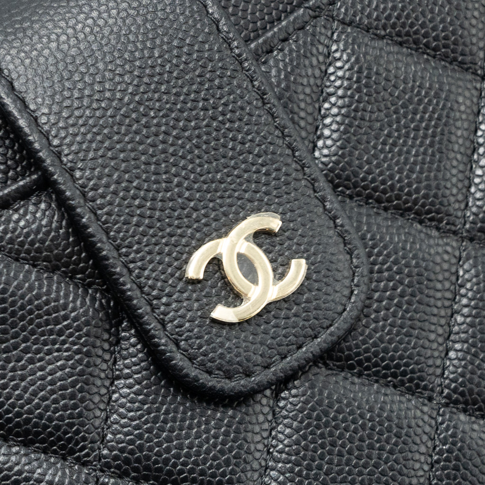 CHANEL CLUTCH WALLET CAVIAR BLACK LGHW