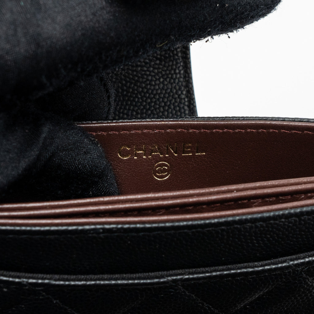 CHANEL CLUTCH WALLET CAVIAR BLACK LGHW
