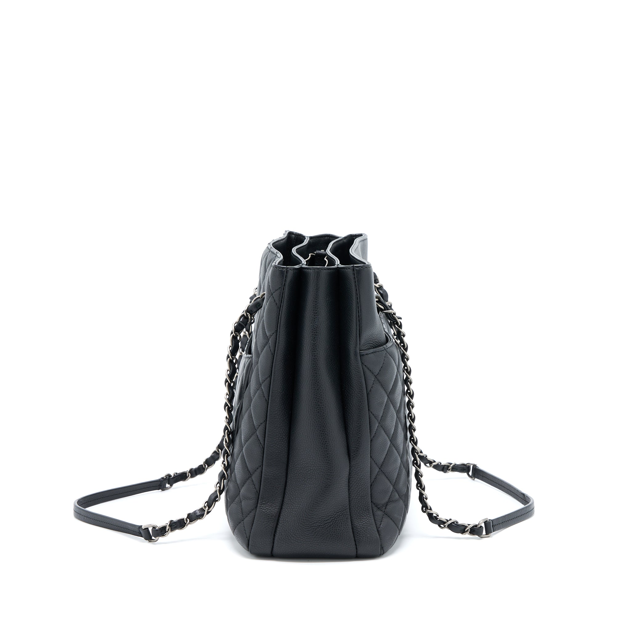 CHANEL URBAN COMPANION TOTE BAG CAVIAR BLACK RUTHENIUM HARDWARE