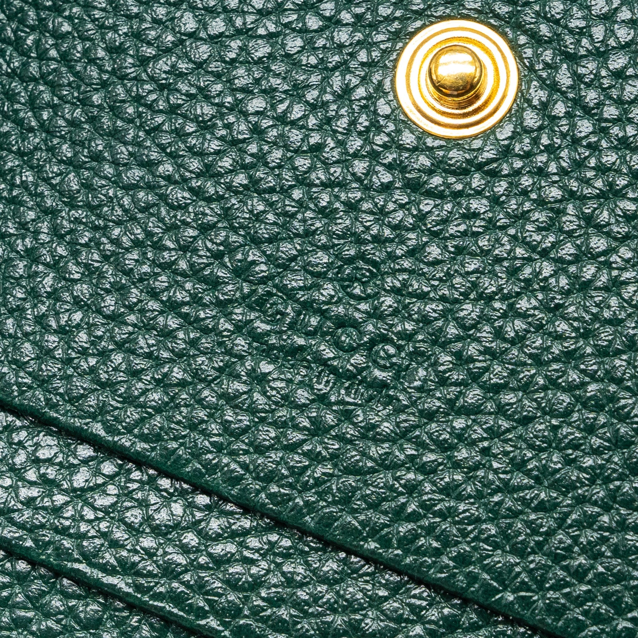 GUCCI ZUMI MINI WALLET WITH CHAIN CALFSKIN DARK GREEN GHW