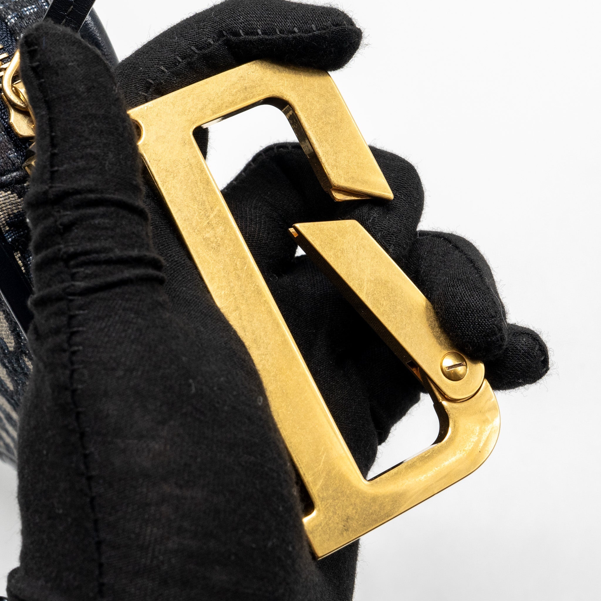 DIOR DIORQUAKE POUCH WITH DIOR SHOULDER WIDE STRAP OBLIQUE CANVAS BLUE GHW (SELL IN A SET)