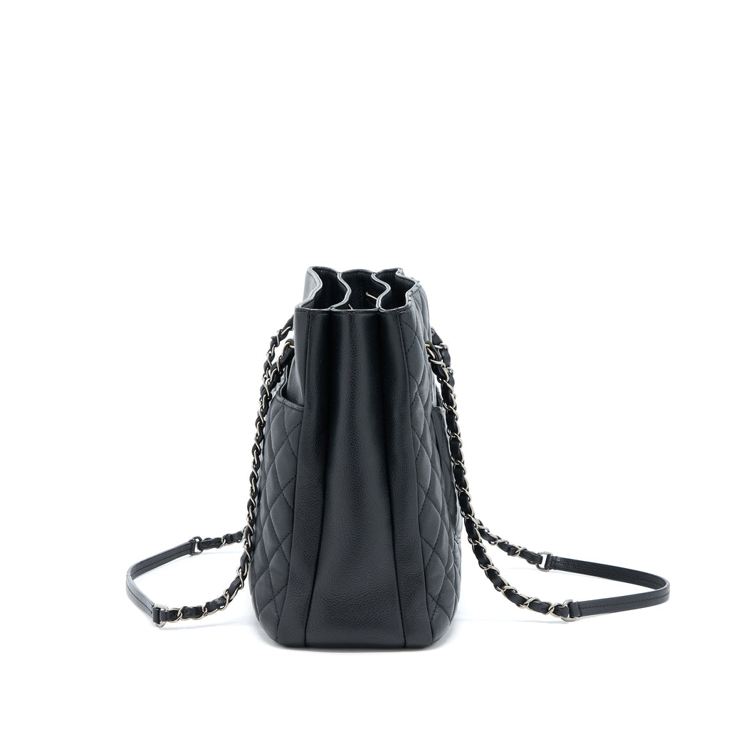 CHANEL URBAN COMPANION TOTE BAG CAVIAR BLACK RUTHENIUM HARDWARE