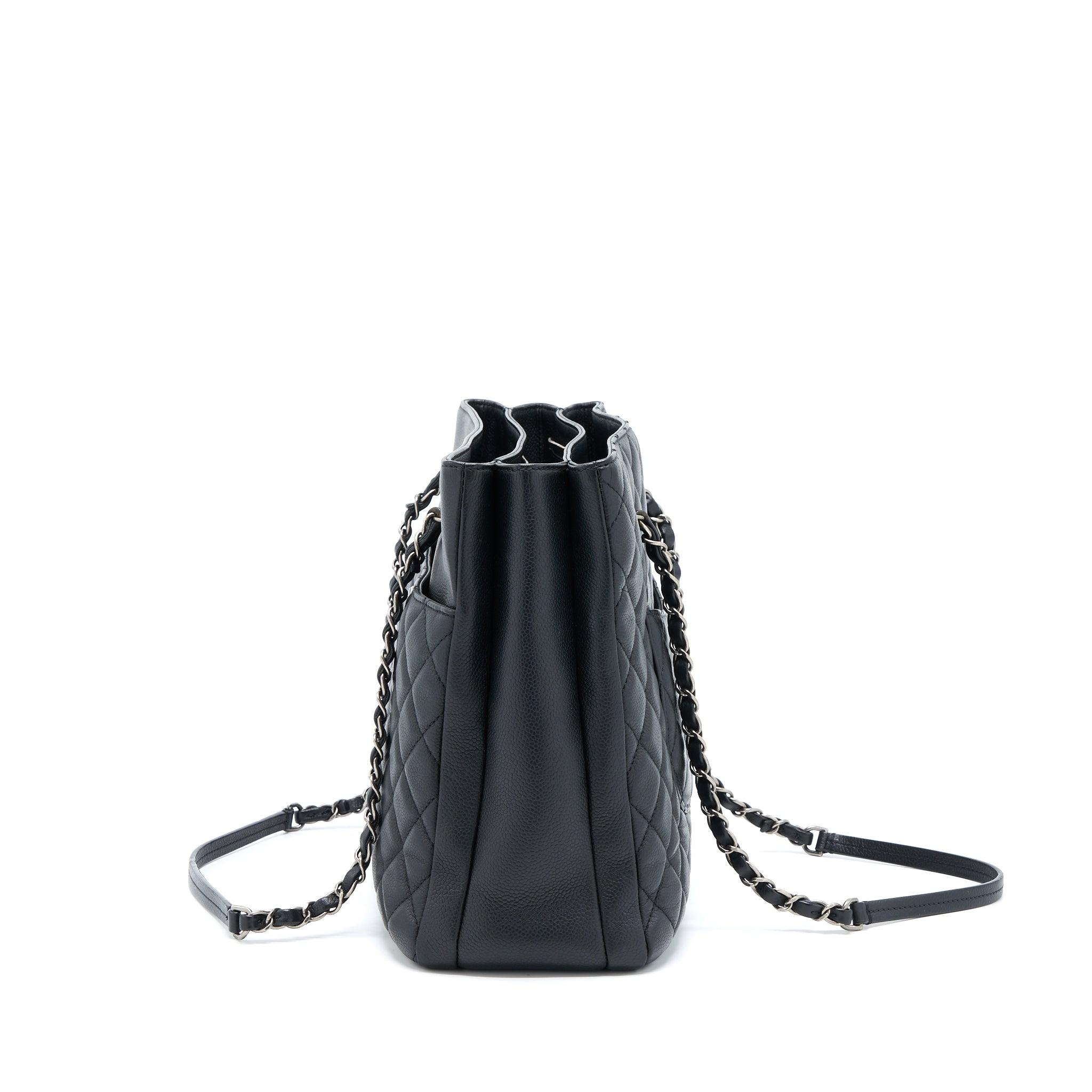CHANEL URBAN COMPANION TOTE BAG CAVIAR BLACK RUTHENIUM HARDWARE