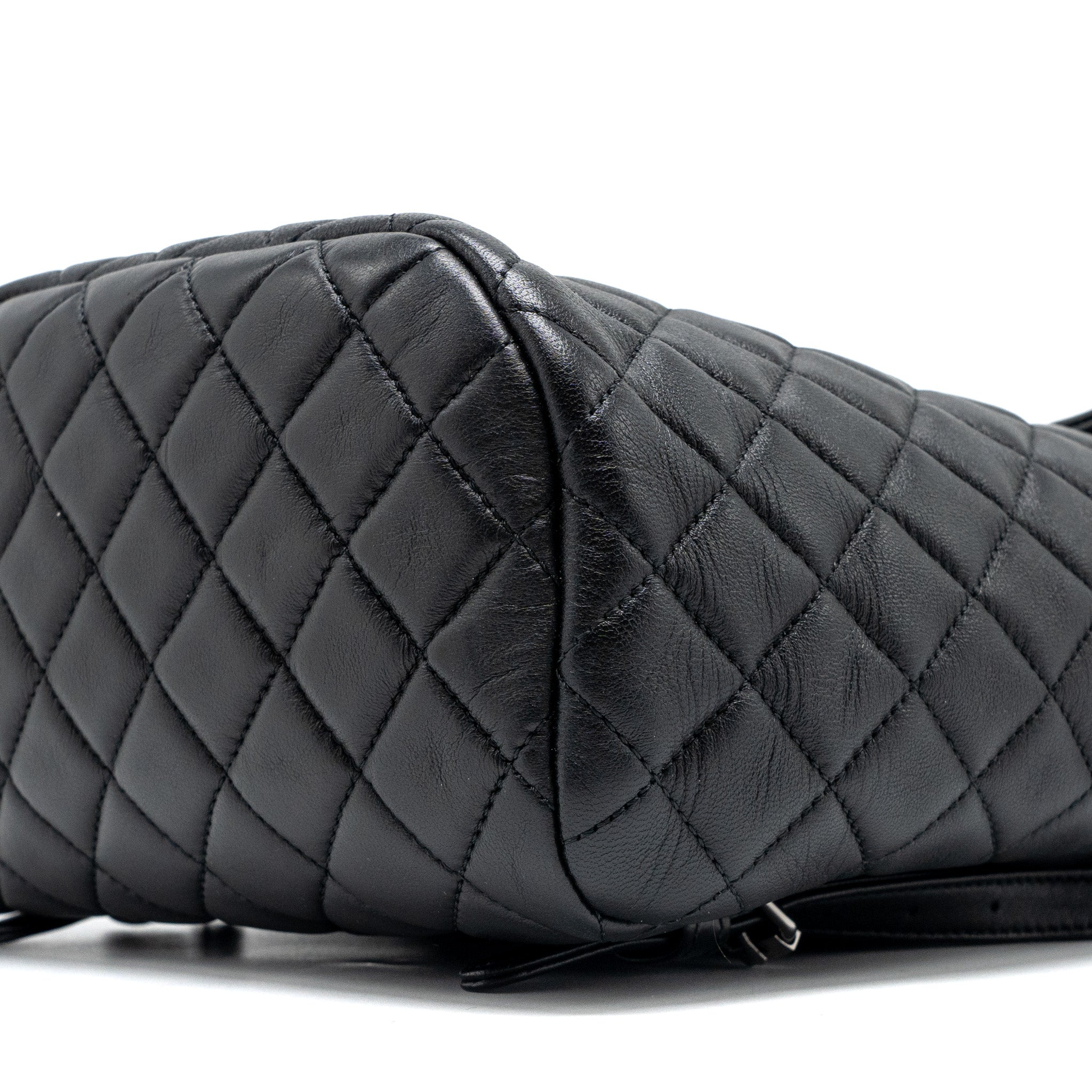 CHANEL SMALL URBAN SPIRIT BACKPACK LAMBSKIN BLACK WITH BLACK HARDWARE