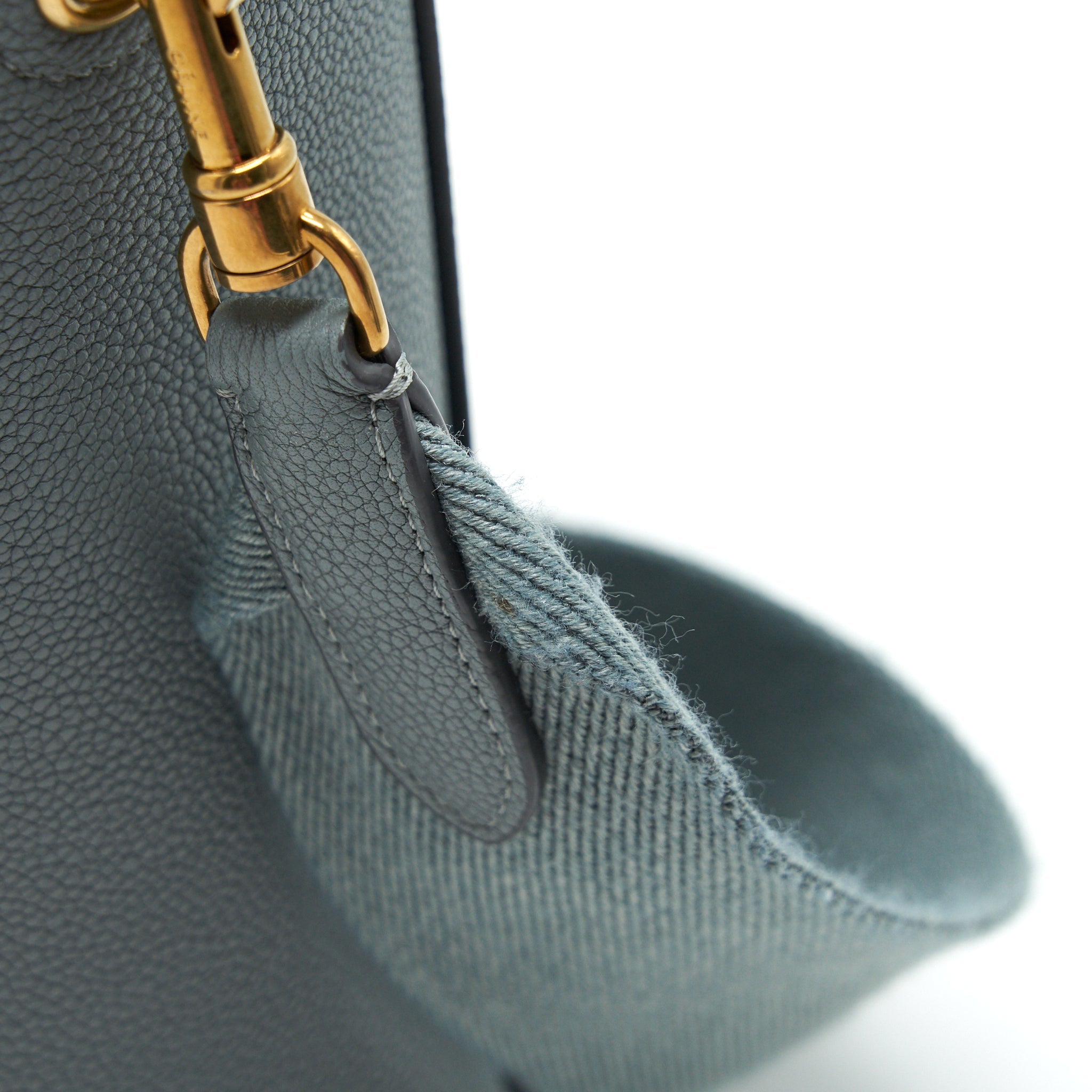 CELINE SMALL SANGLE BUCKET BAG IN GREY