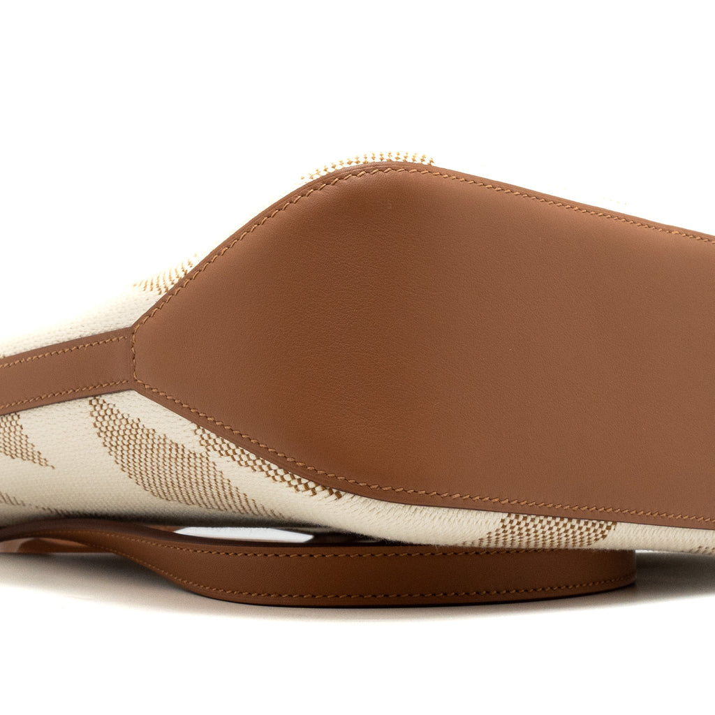 HERMES CABAS H EN BIAIS 27 BAG CANVAS/LEATHER ECRU/NATURAL/GOLD
