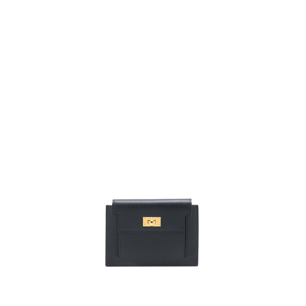 HERMES KELLY POCKET COMPACT MADAME BLACK GHW