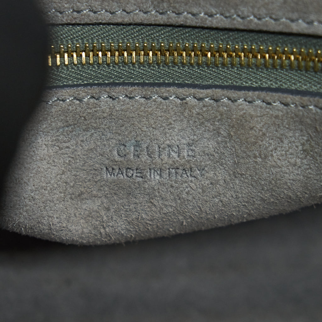 CELINE SMALL SANGLE BUCKET BAG IN GREY