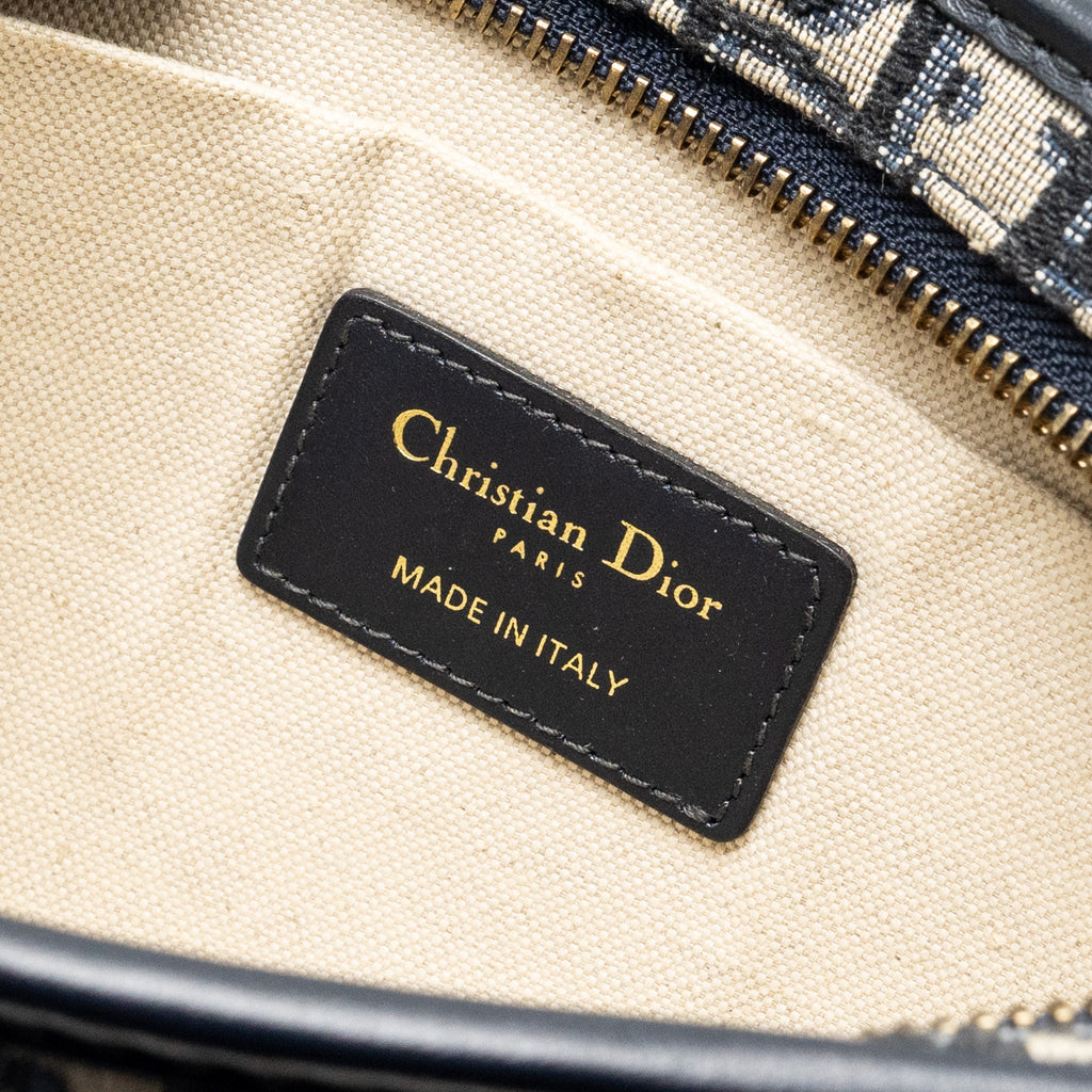 DIOR DIORQUAKE POUCH WITH DIOR SHOULDER WIDE STRAP OBLIQUE CANVAS BLUE GHW (SELL IN A SET)