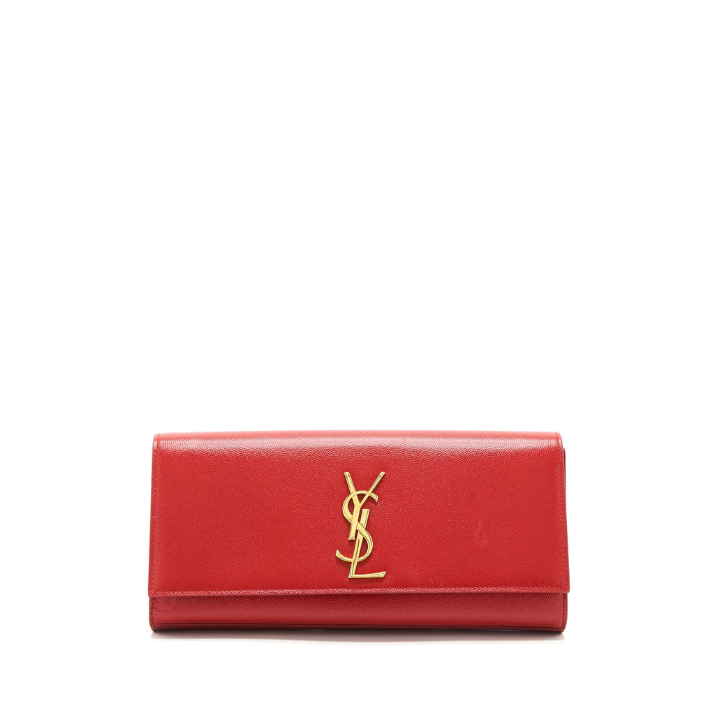 SAINT LAURENT/YSL CLUTCH CAVIAR RED GHW