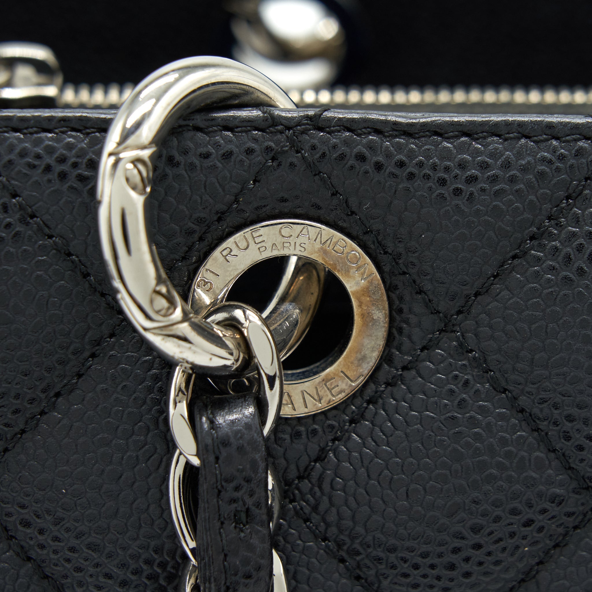 CHANEL GRAND SHOPPING TOTE GST CAVIAR BLACK SHW