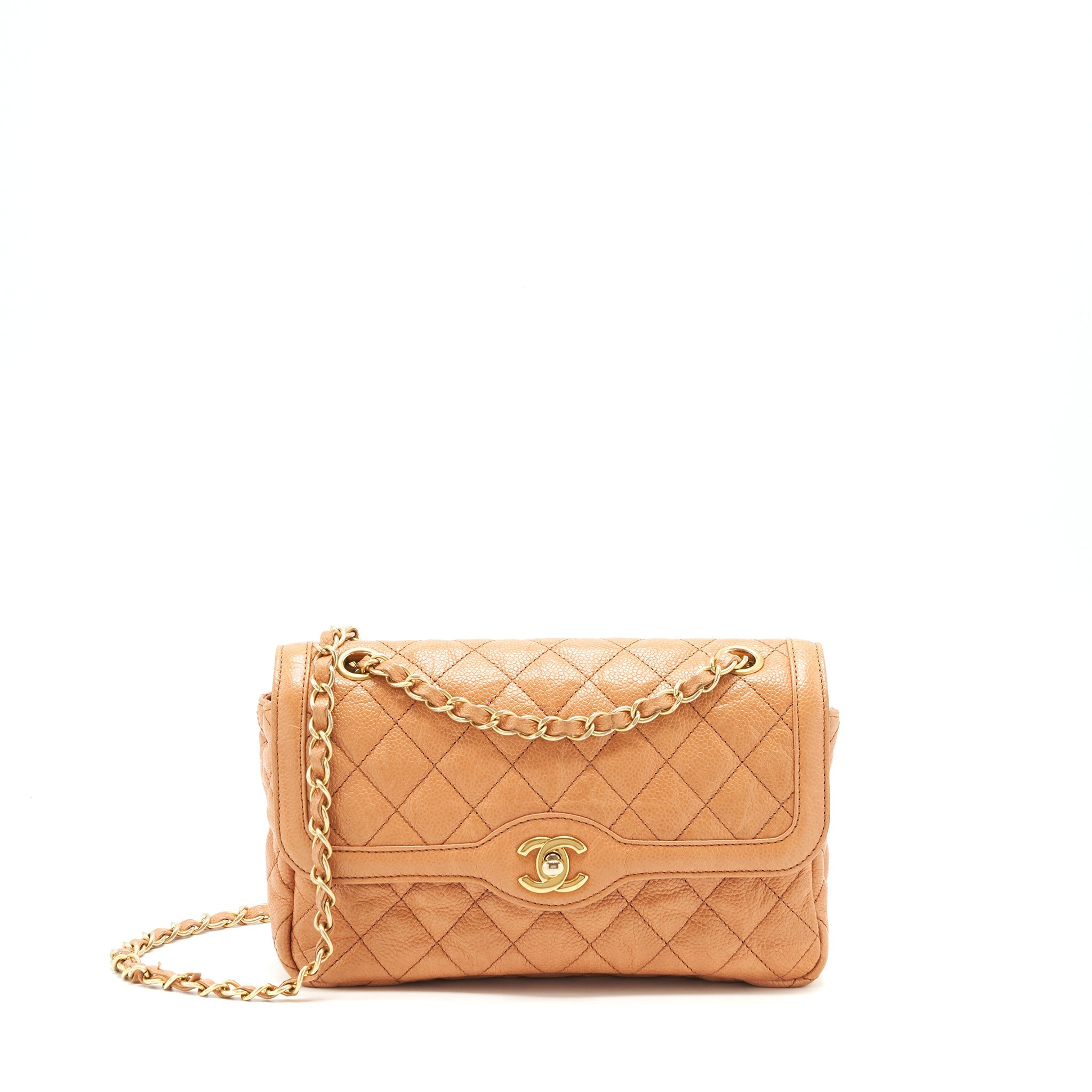 CHANEL SEASONAL FLAP BAG GRAINED CALFSKIN PINK GHW