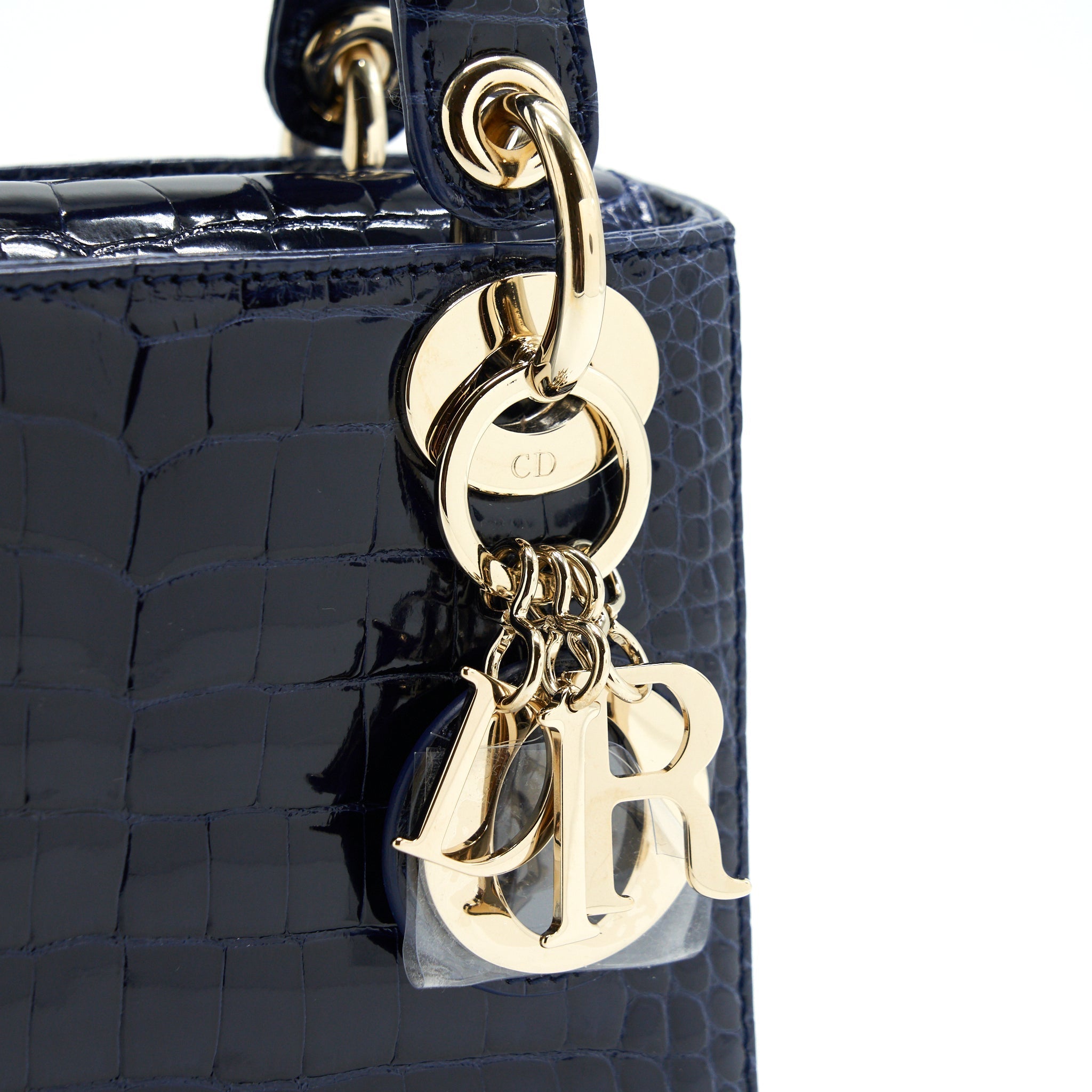 CHRISTIAN DIOR MINI LADY DIOR ALLIGATOR OIL BLUE LGHW