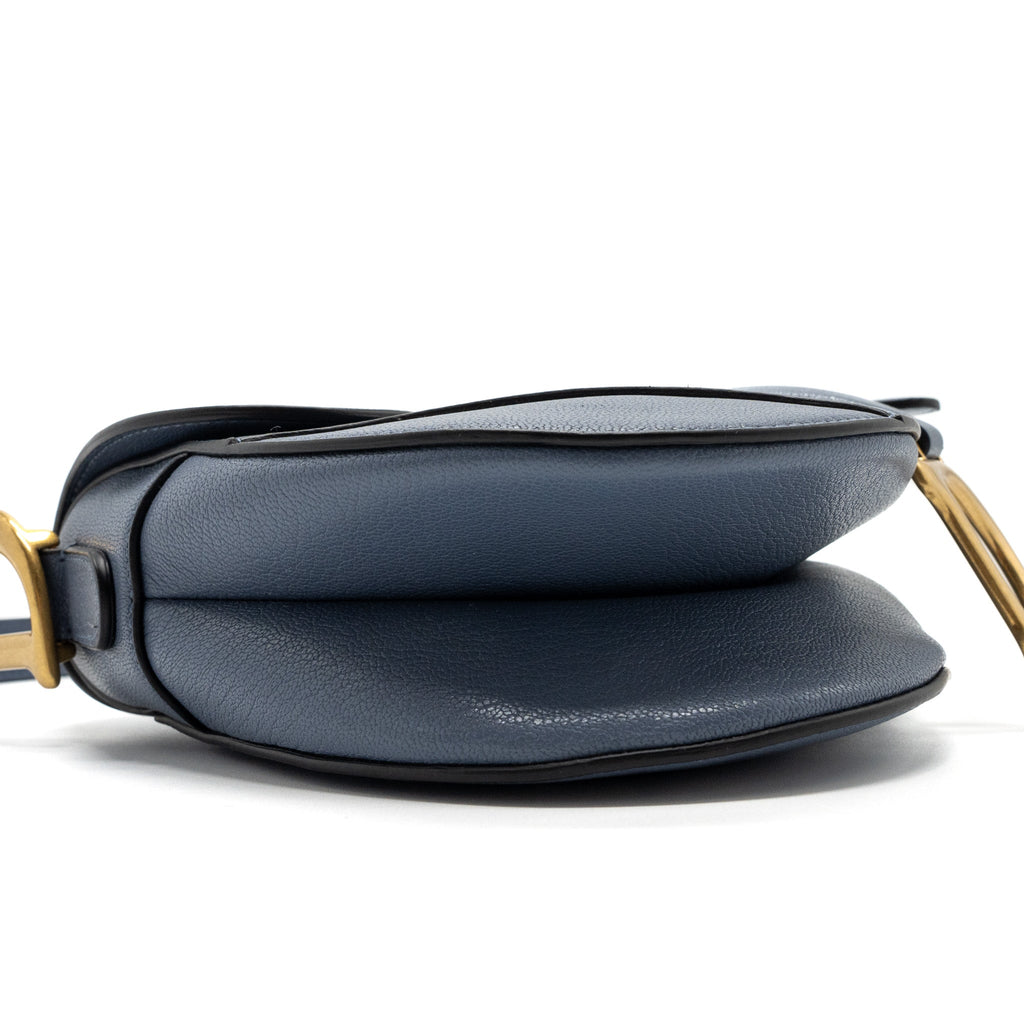 DIOR MEDIUM SADDLE BAG GOAT SKIN LIGHT BLUE GHW