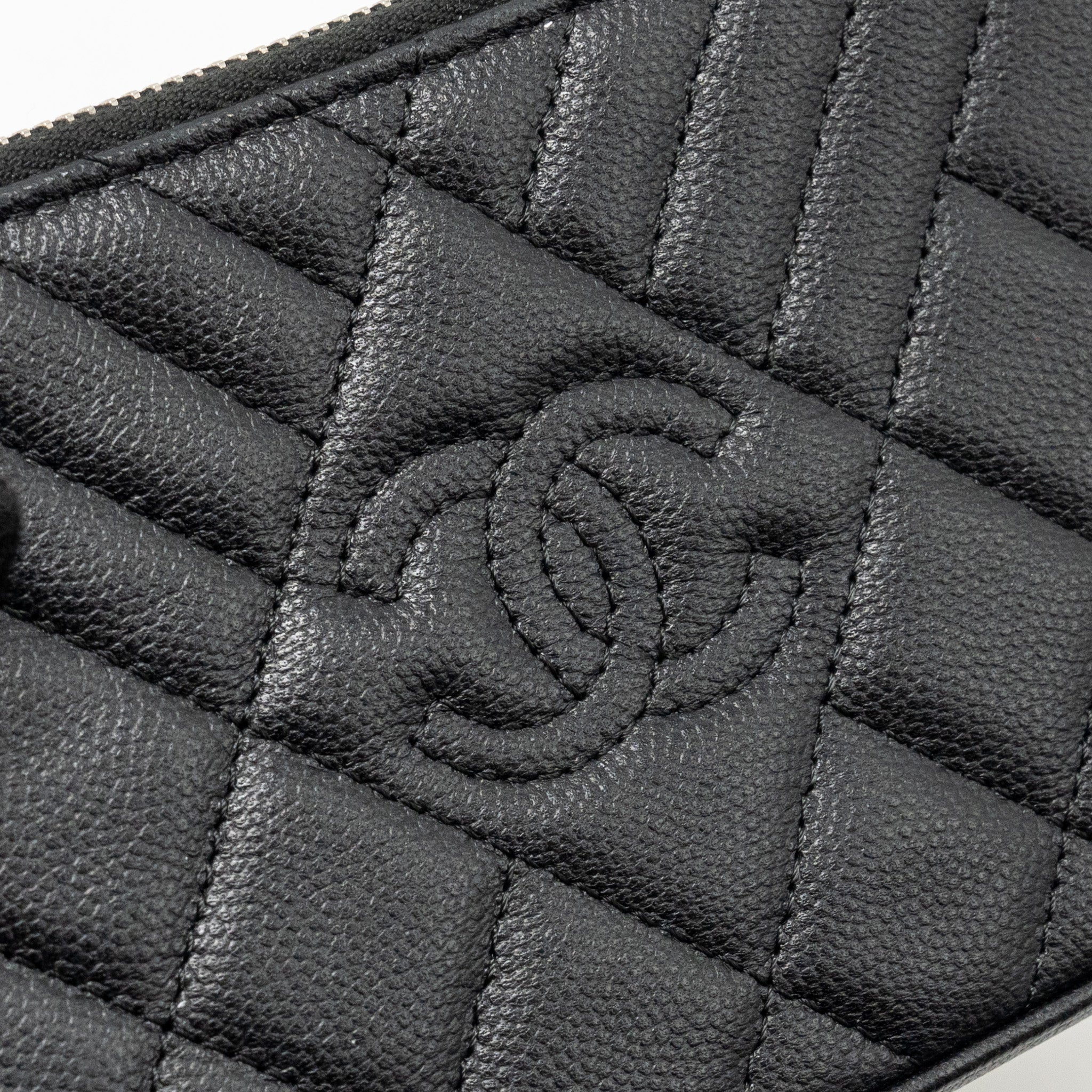 CHANEL DOUBLE ZIP CLUTCH WITH CHAIN CAVIAR BLACK SHW