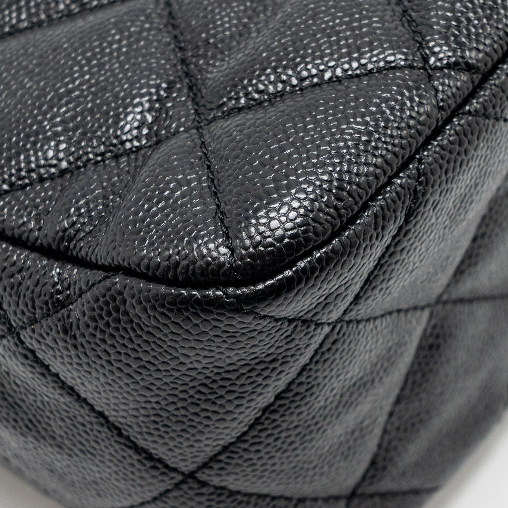 CHANEL QUILTED HOBO CAVIAR BLACK GHW (MICROCHIP)