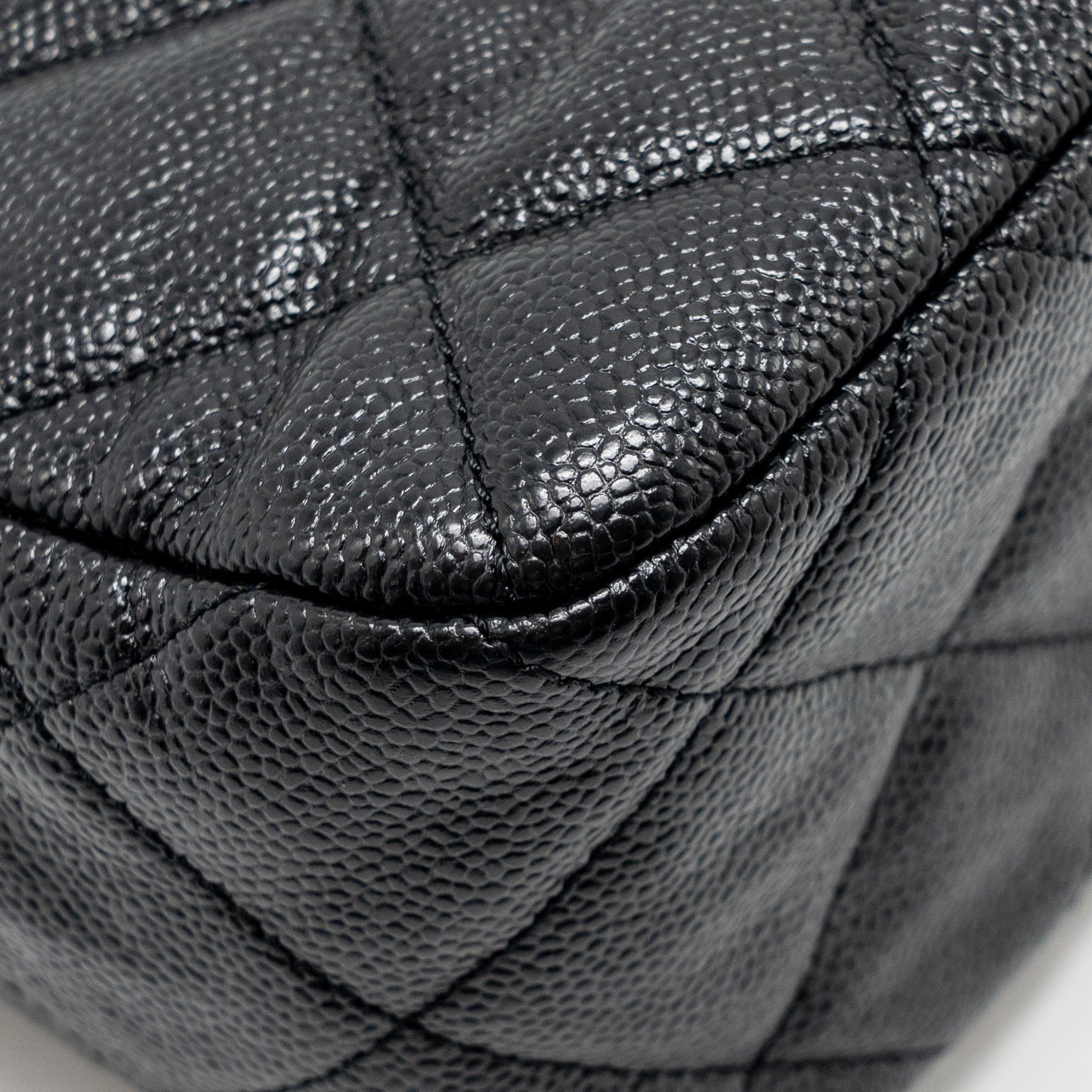 CHANEL QUILTED HOBO CAVIAR BLACK GHW (MICROCHIP)