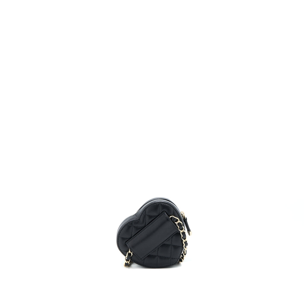 CHANEL 22S HEART BELT BAG LAMBSKIN BLACK LGHW