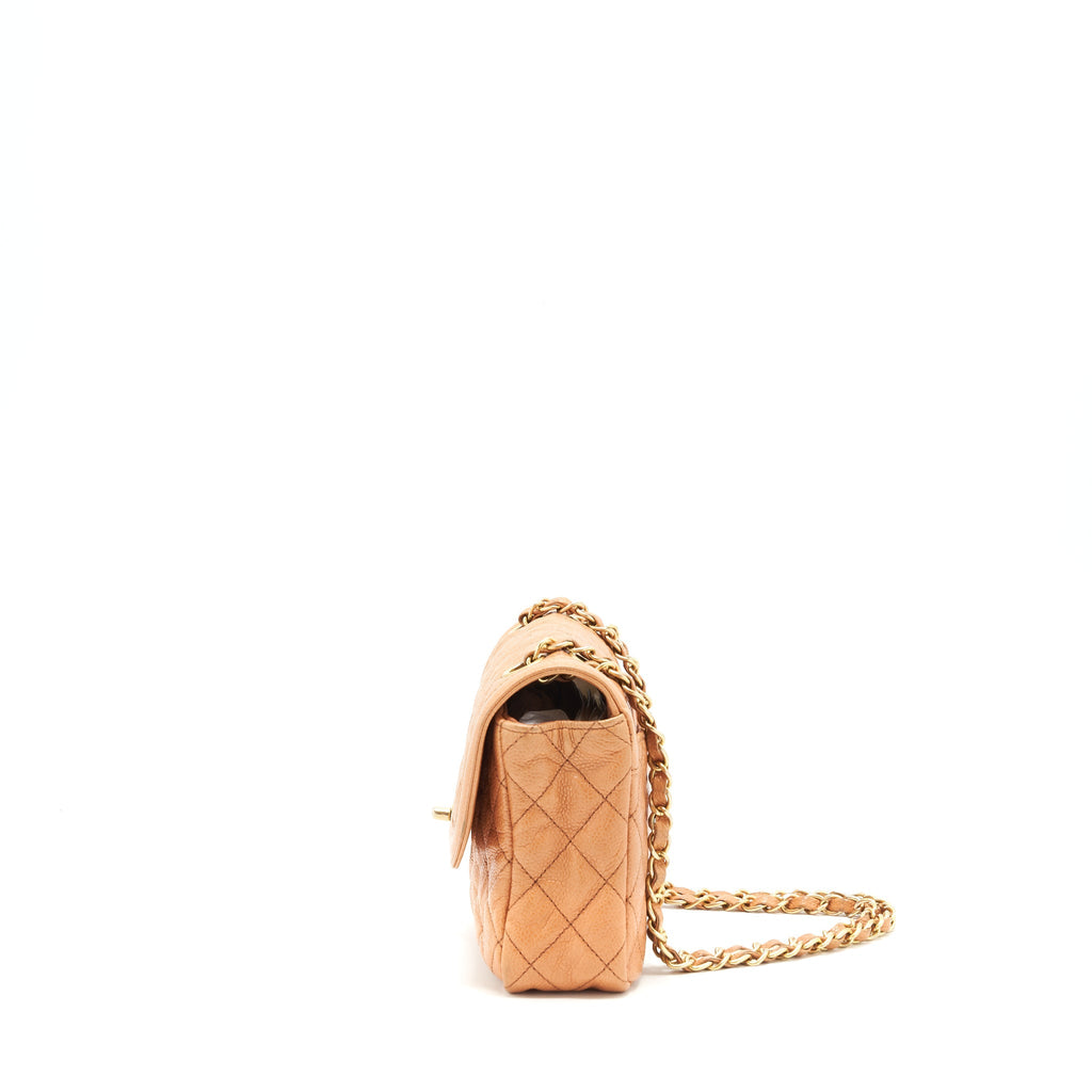 CHANEL SEASONAL FLAP BAG GRAINED CALFSKIN PINK GHW