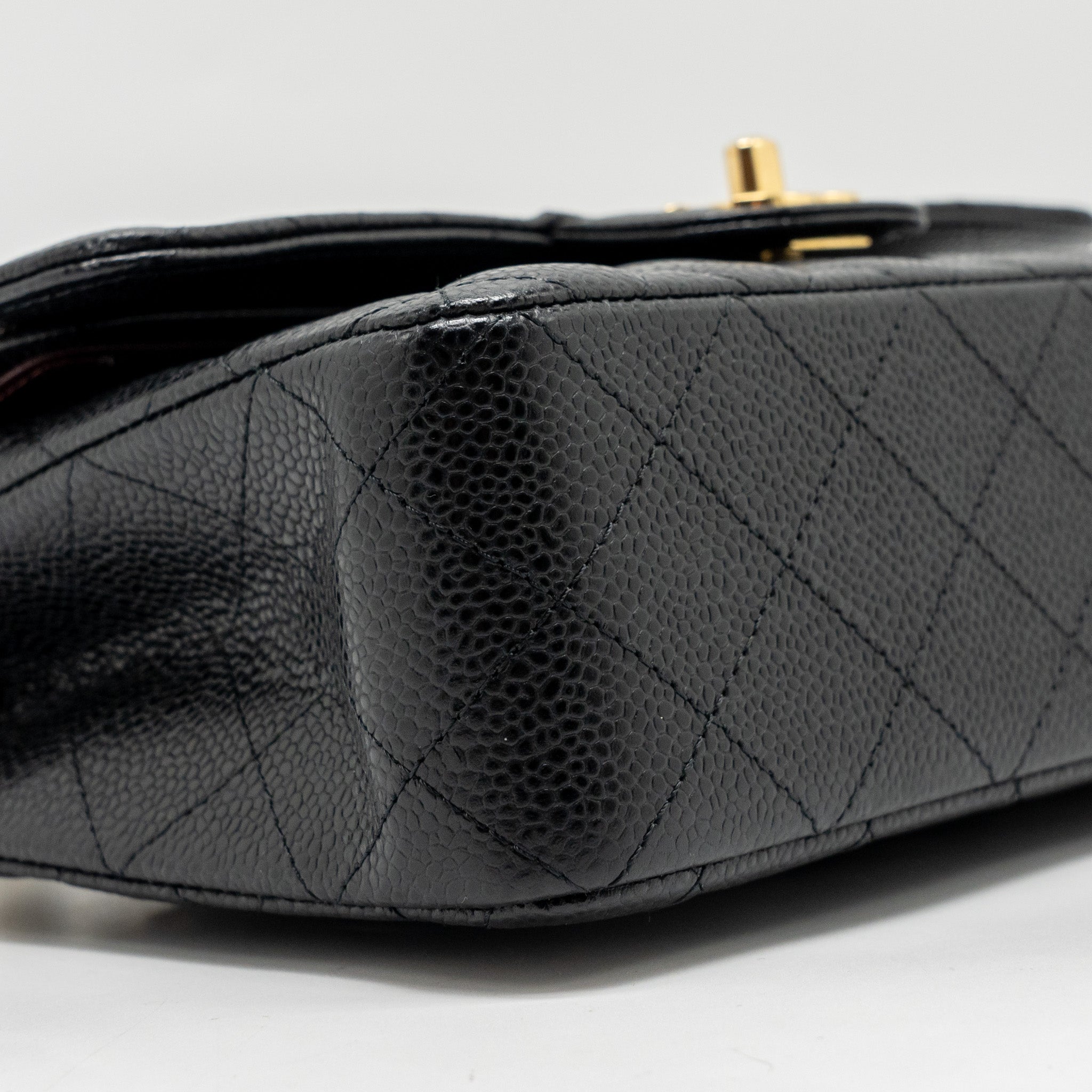 CHANEL SMALL CLASSIC DOUBLE FLAP BAG CAVIAR BLACK GHW(MICROCHIP)