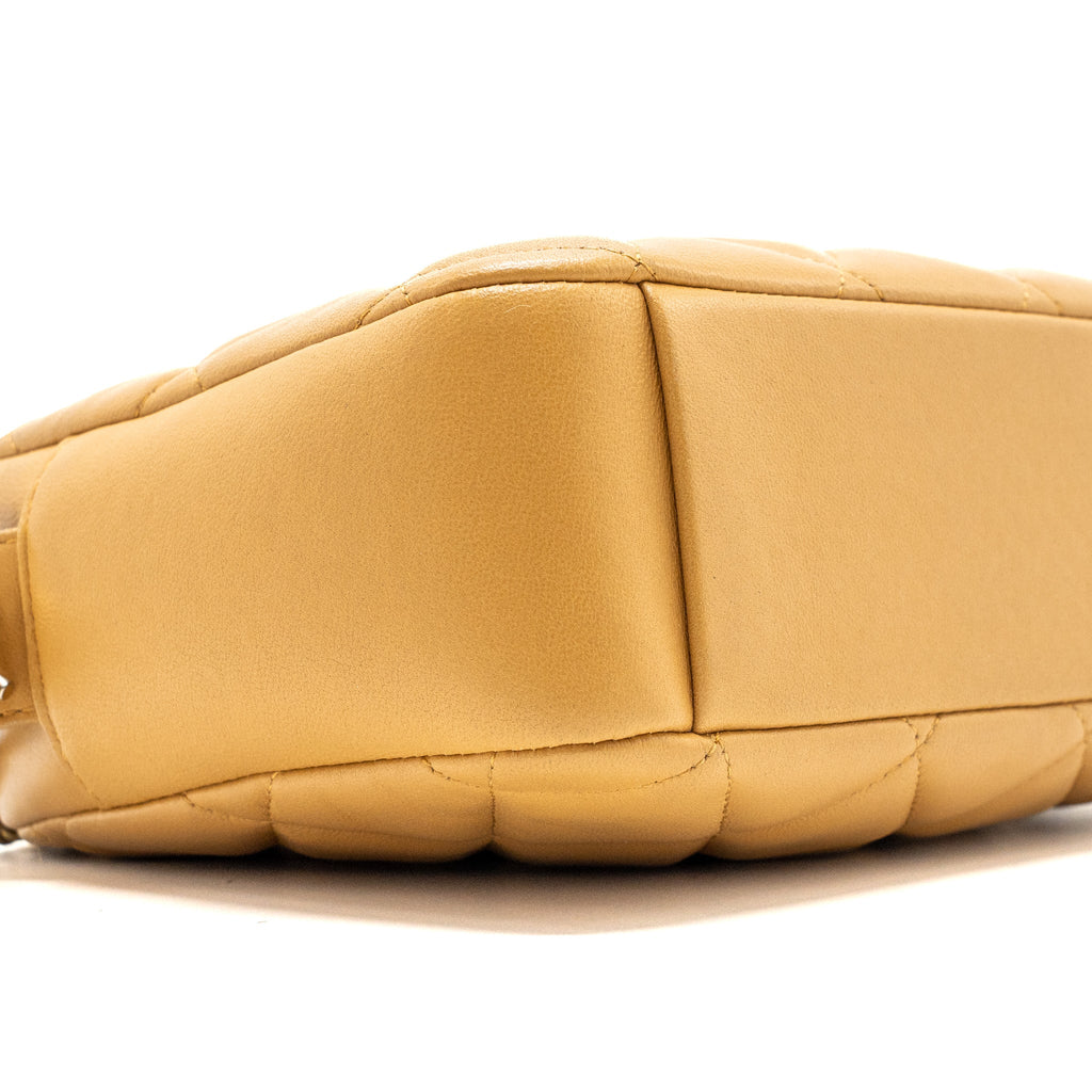 CHANEL SMALL CAMERA BAG LAMBSKIN BEIGE GHW