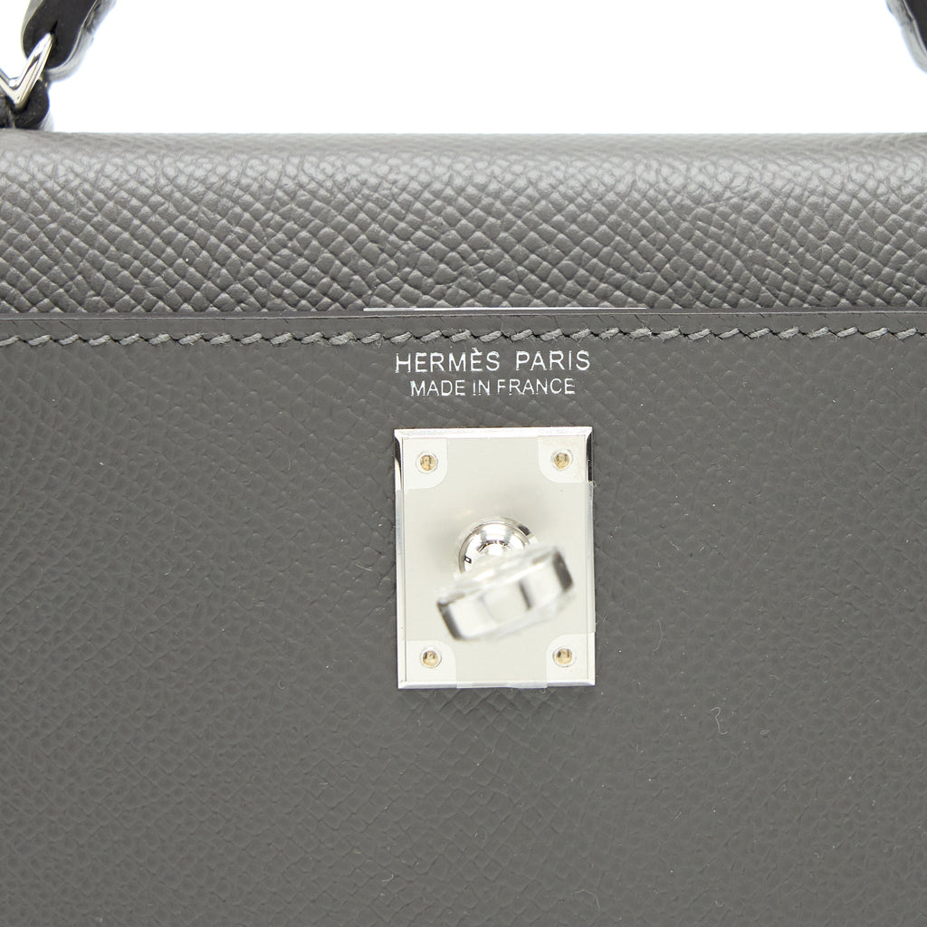 HERMES MINI KELLY II EPSOM 0L GRIS MEYER SHW