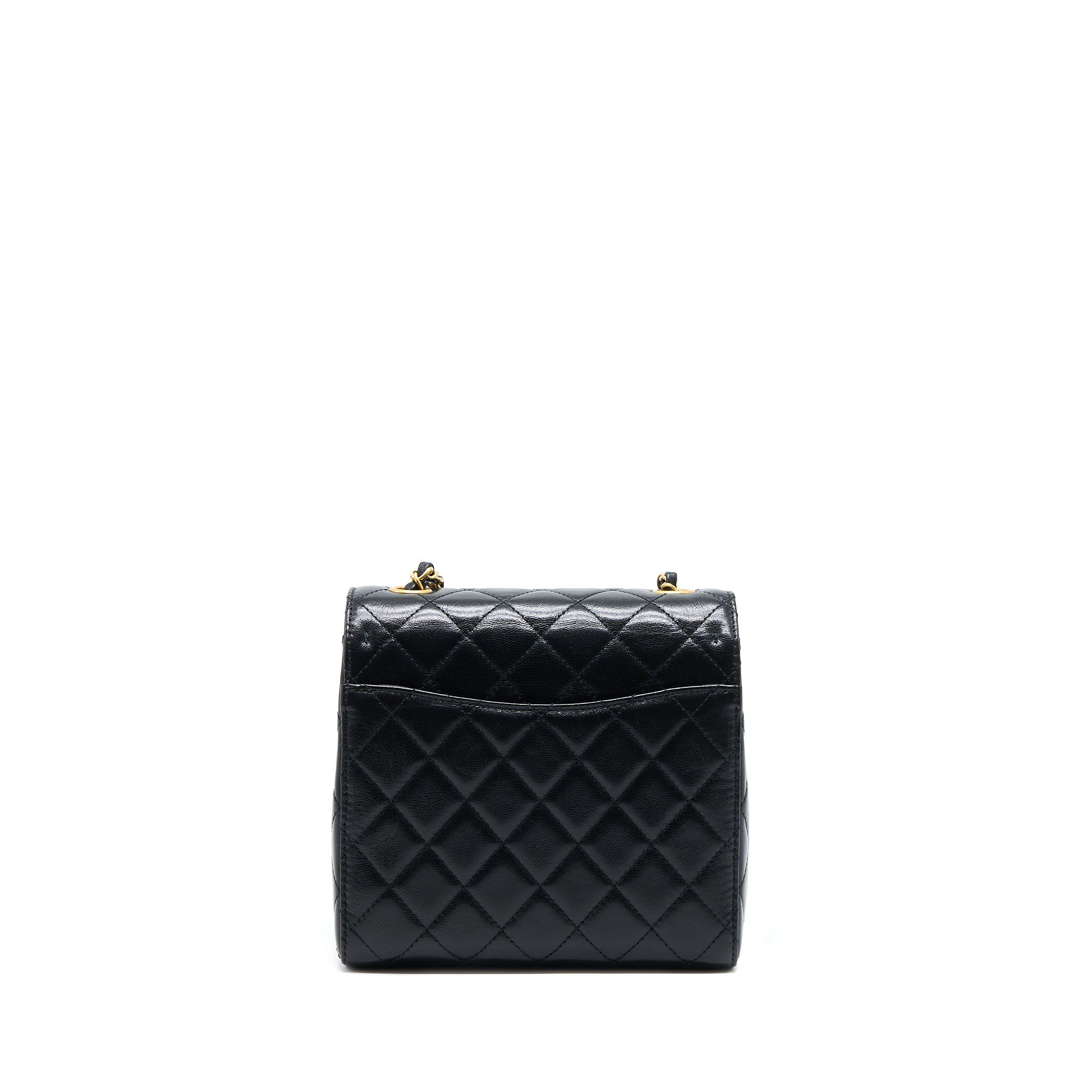 CHANEL 22K RETRO CLASSIC NEW SQUARE FLAP BAG GOATSKIN BLACK WITH GHW (MICROCHIP)