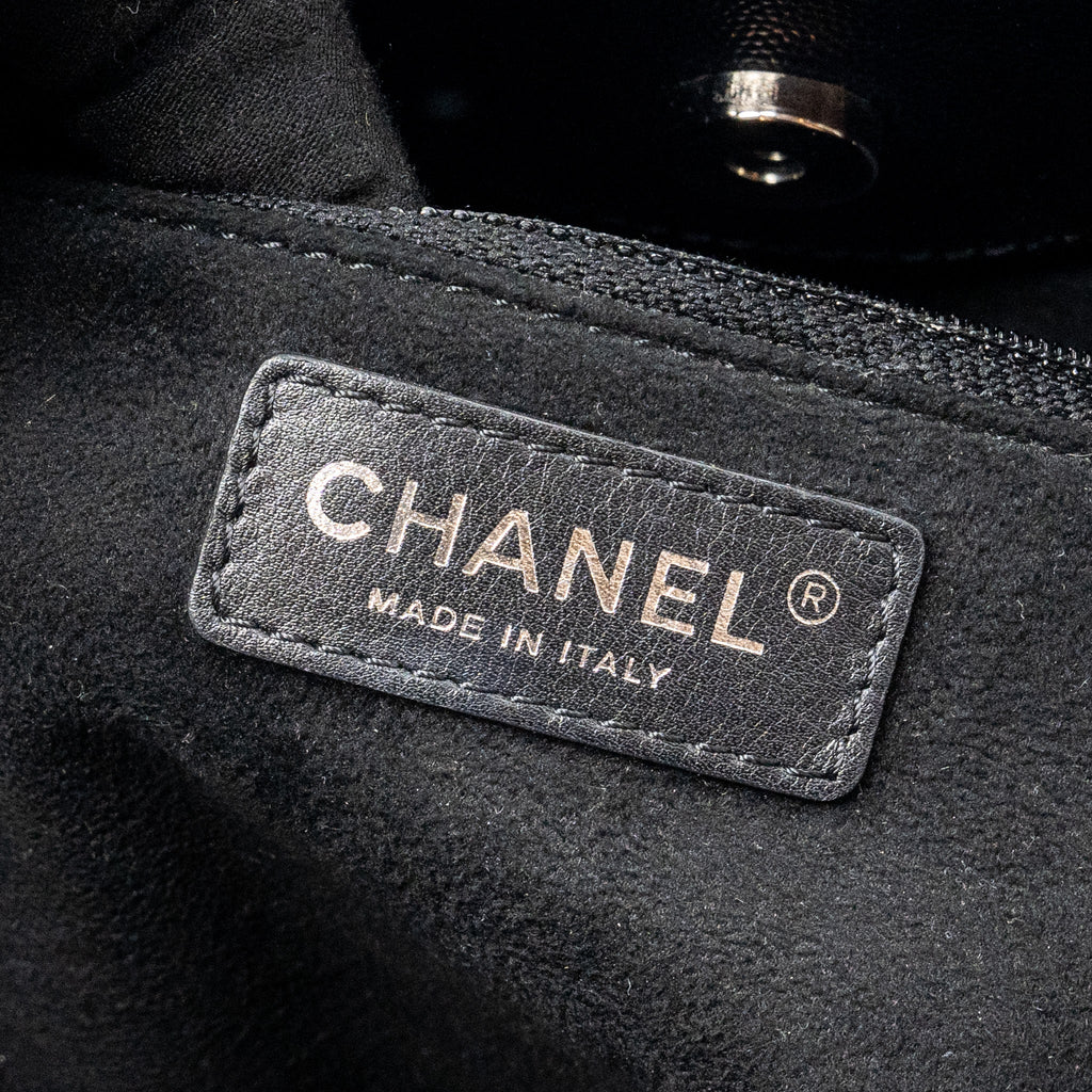 CHANEL DEAUVILLE STUDDED TOTE BAG CAVIAR BLACK SHW