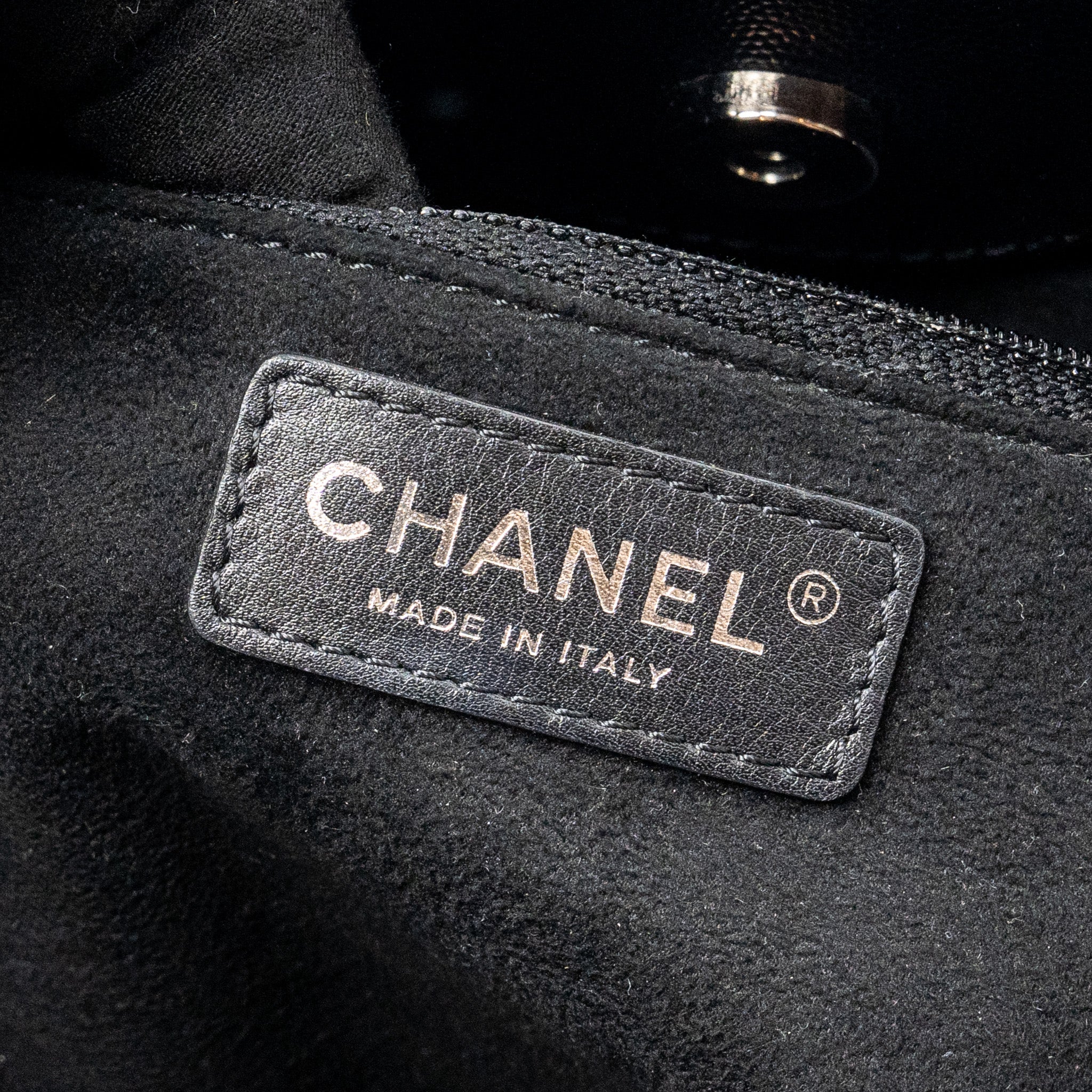 CHANEL DEAUVILLE STUDDED TOTE BAG CAVIAR BLACK SHW