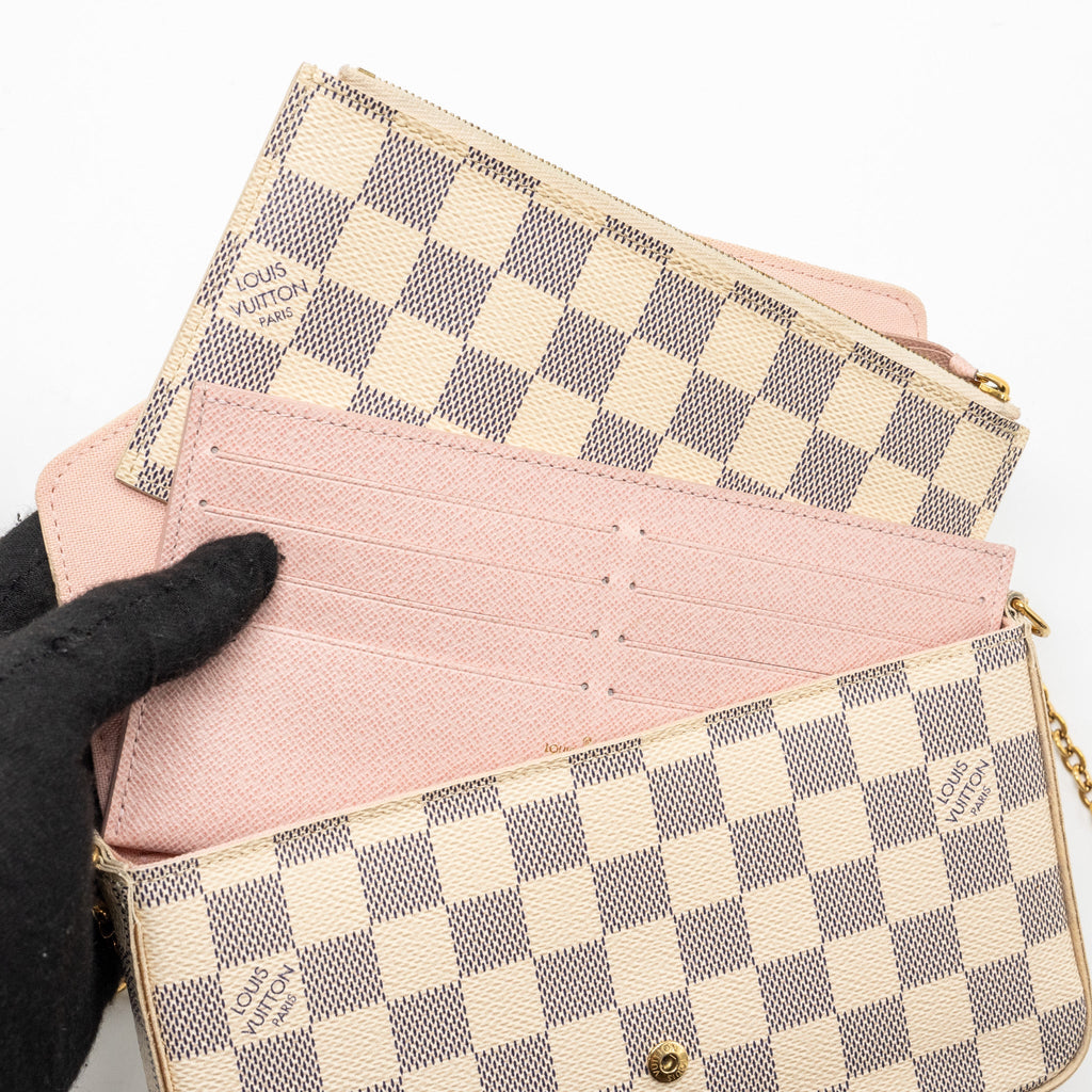 LOUIS VUITTON FELICIE POCHETTE DAMIER AZUR CANVAS GHW