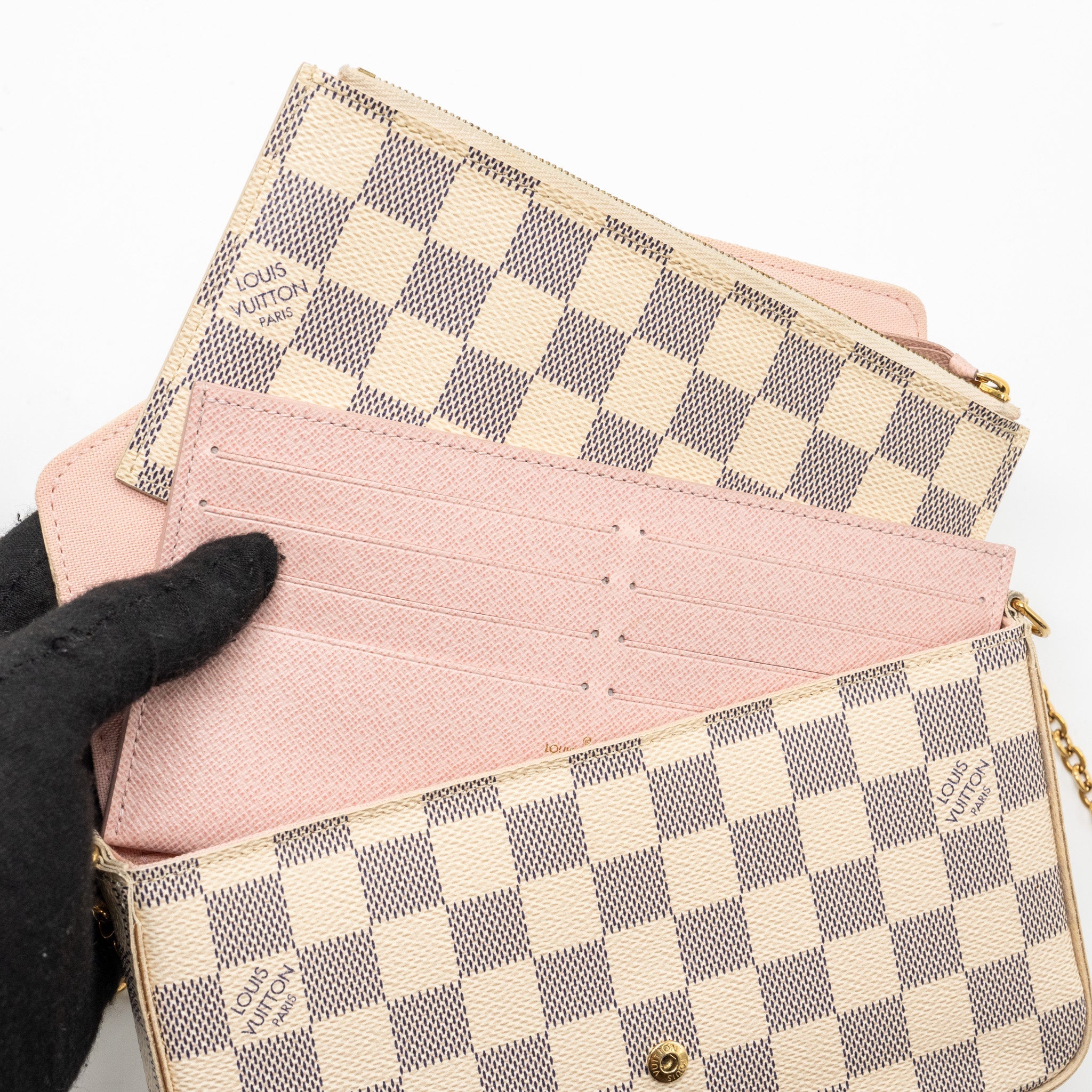 LOUIS VUITTON FELICIE POCHETTE DAMIER AZUR CANVAS GHW